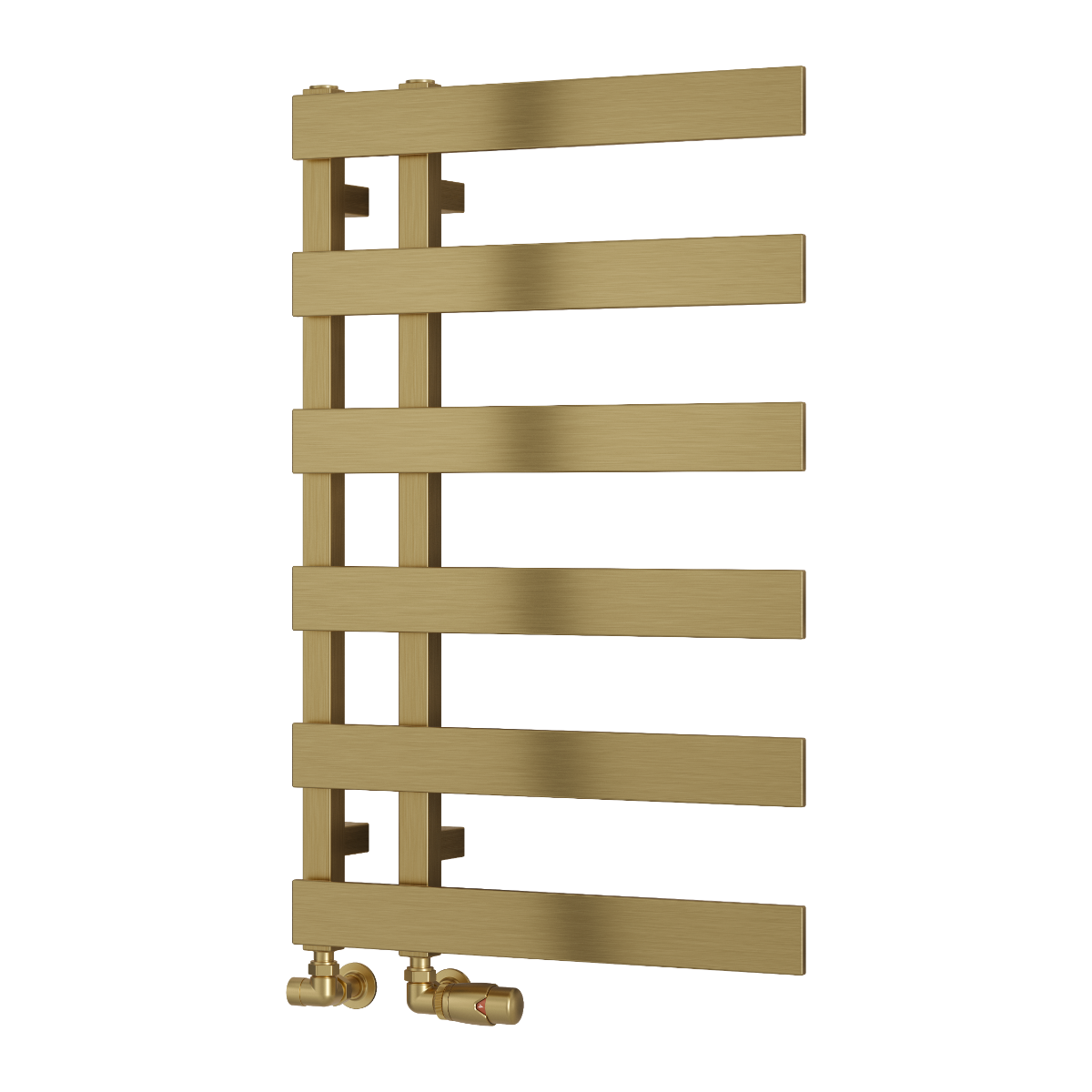 Reina Florina Brushed Brass Heated Towel Rail 800mm X 500mm