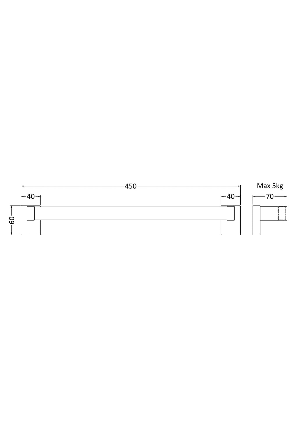 Easy-fit bathroom grab rail with adjustable length, stainless steel finish, and secure wall mounting for safety and support in Bubly Bathrooms.