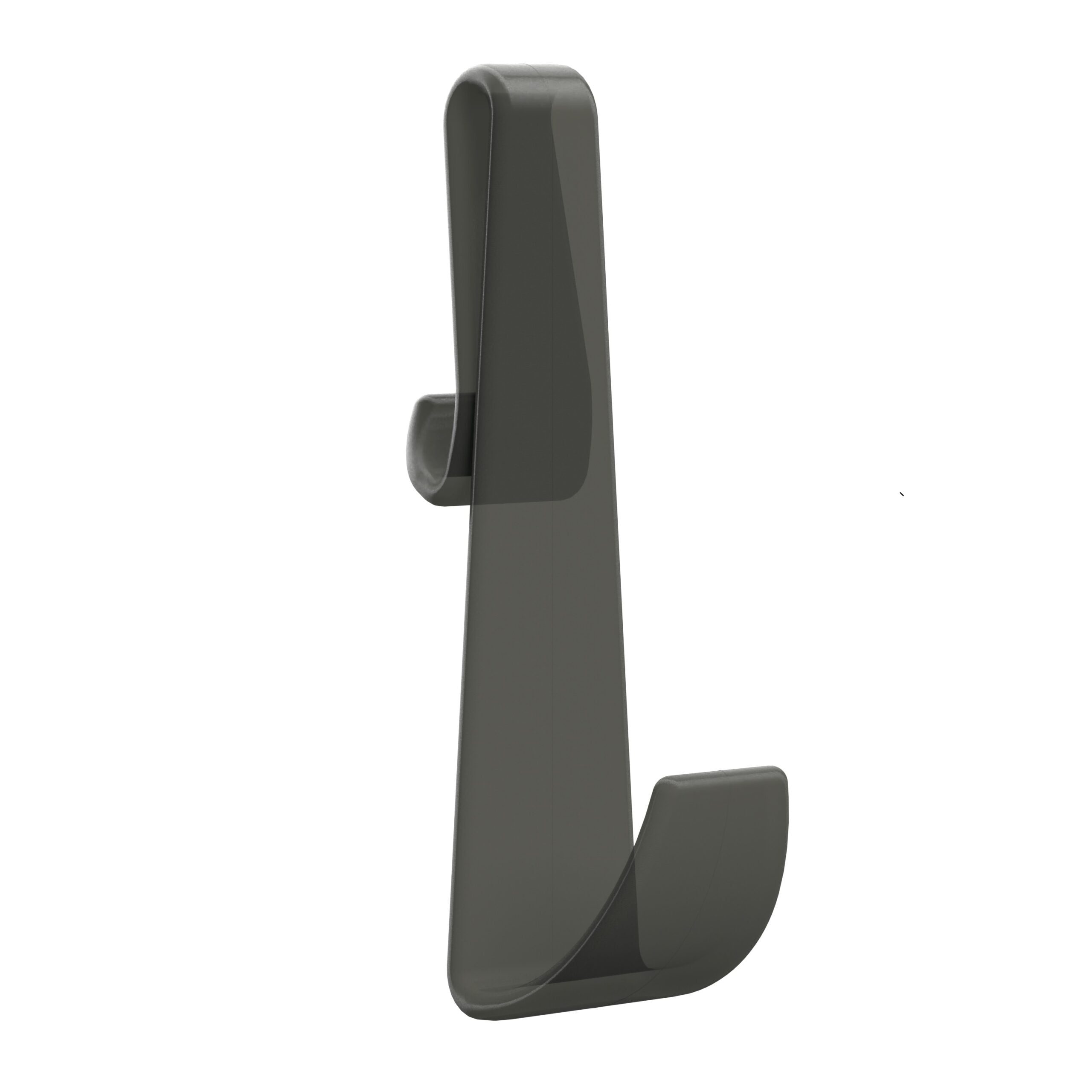 Slim black coat hook with modern design for bathroom and bedroom storage.