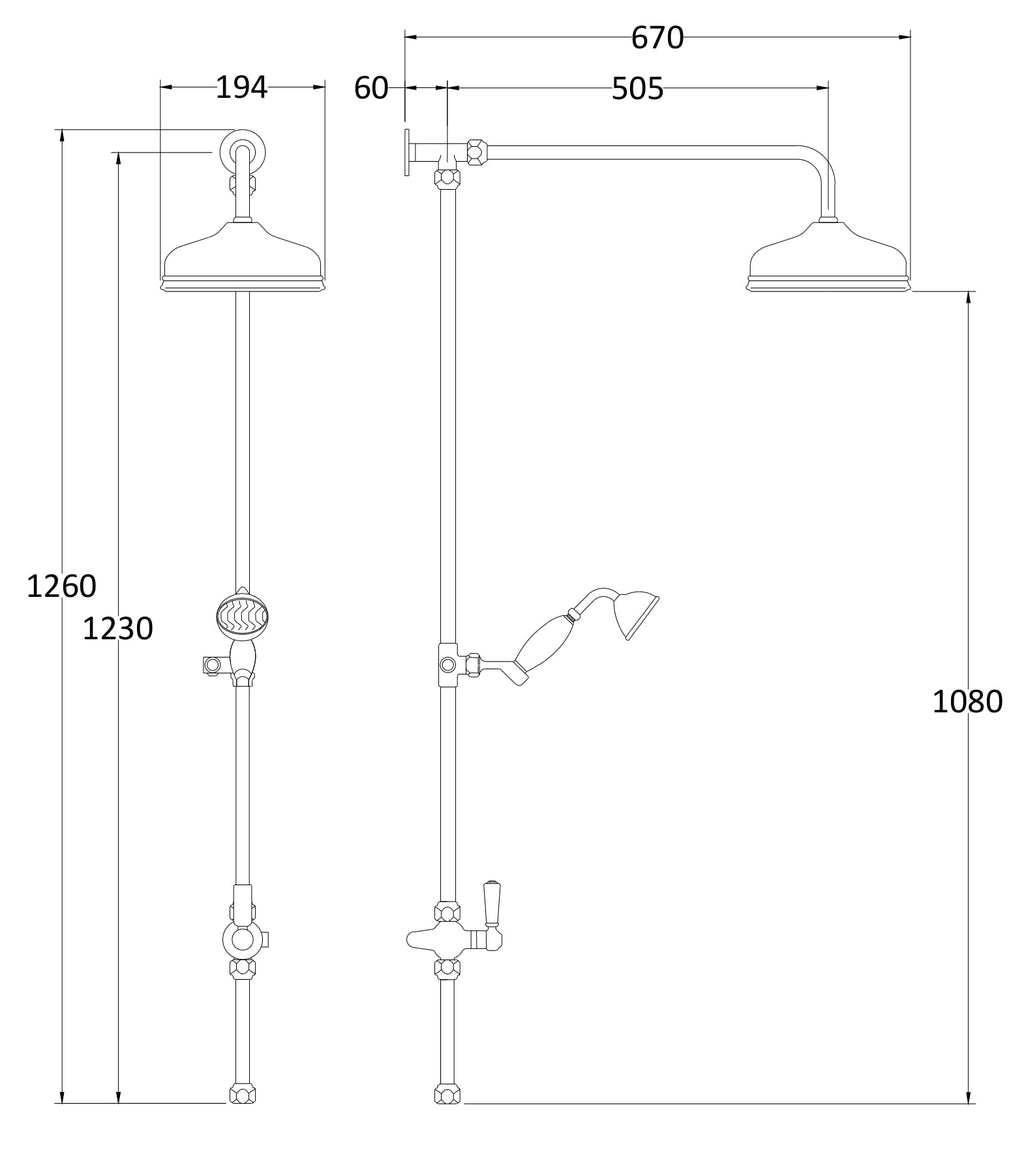 Elegant shower system with dual shower heads, thermostatic mixer, and handheld shower for modern bathroom comfort. Designed for luxury bath renovations and durable bathroom fixtures.