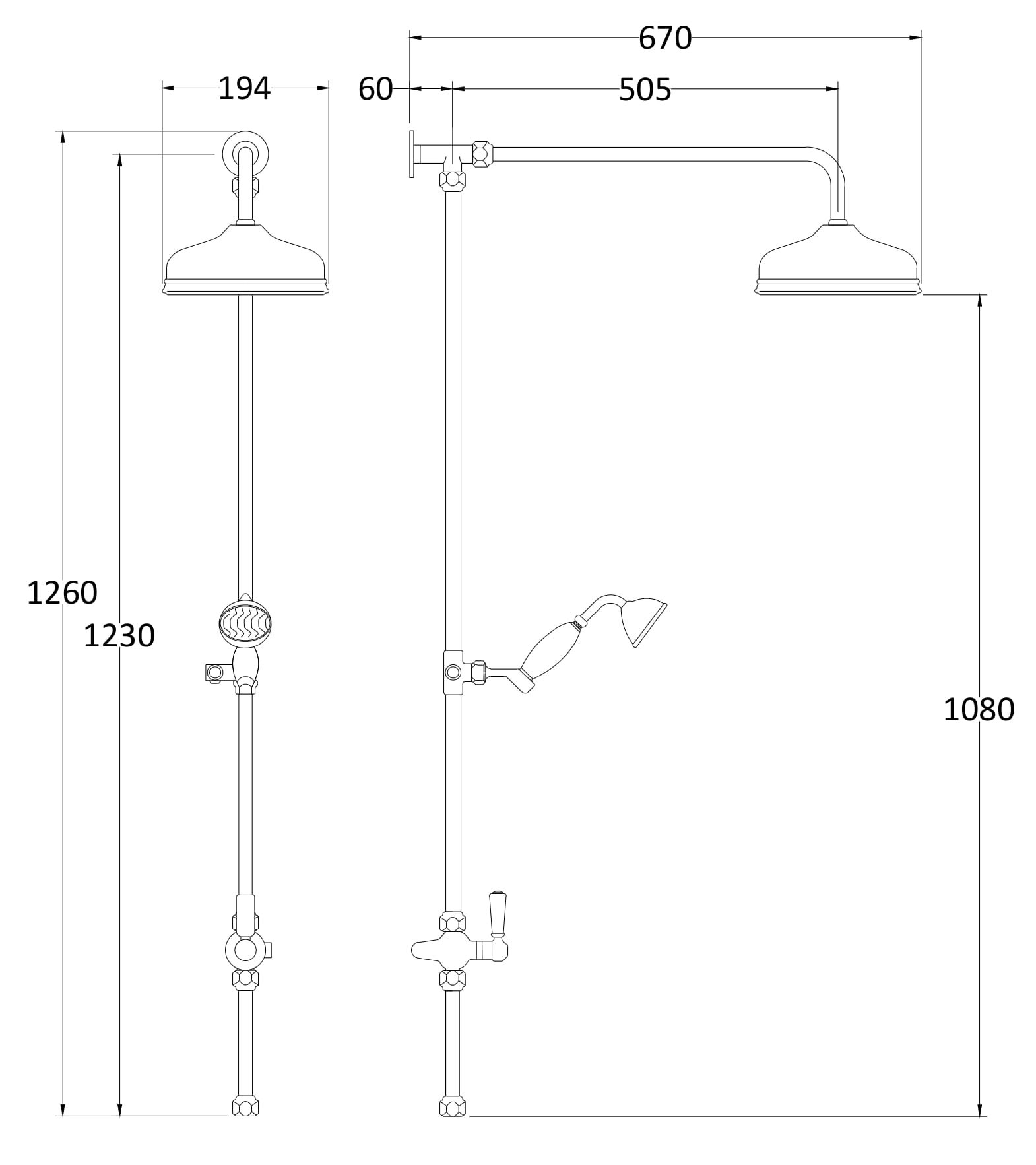 Elegant shower system with dual shower heads, thermostatic mixer, and handheld shower for modern bathroom comfort. Designed for luxury bath renovations and durable bathroom fixtures.