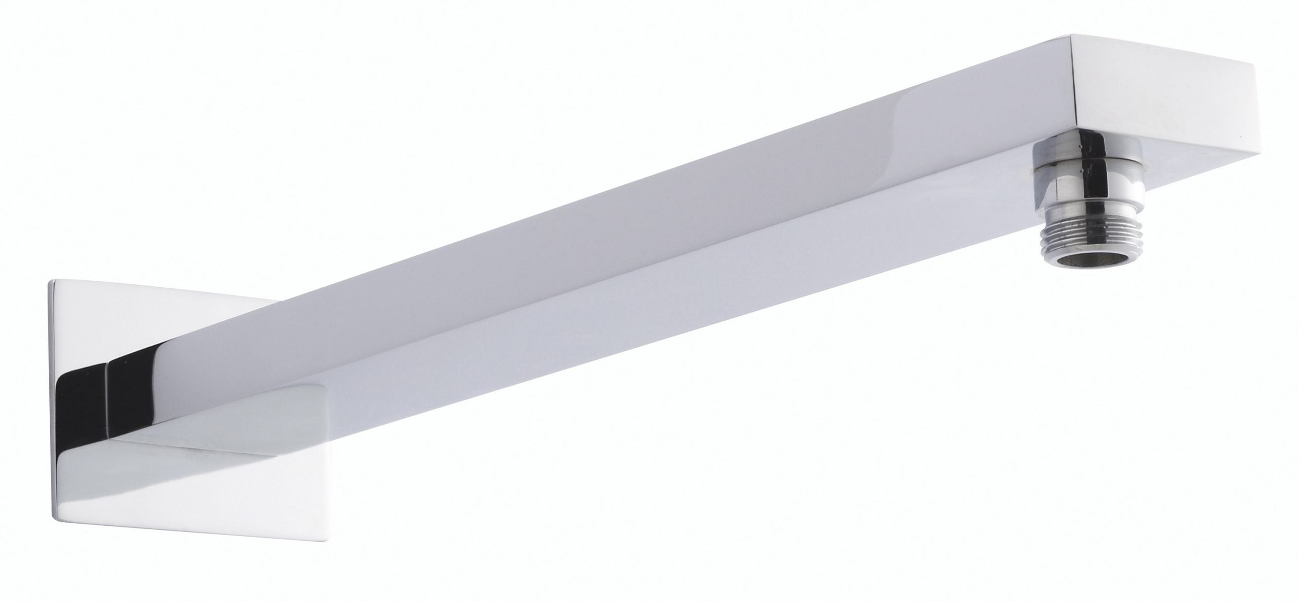 Modern chrome and white shower arm, ideal for bathroom renovation and fitting shower heads, with sleek design for contemporary bathroom decor.