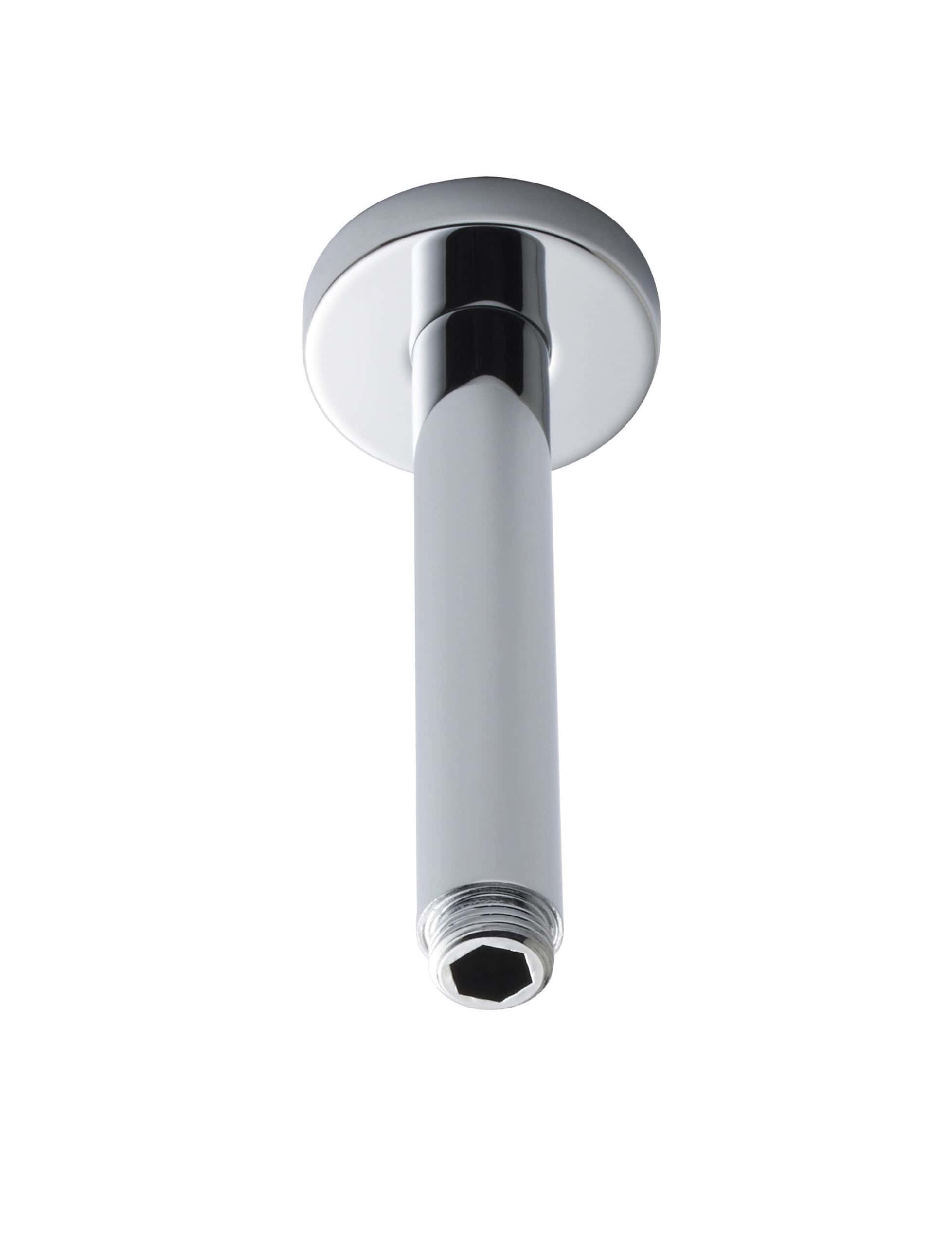 Shiny chrome bathroom towel rail with modern design, mounted on a white wall for stylish bathroom decor.