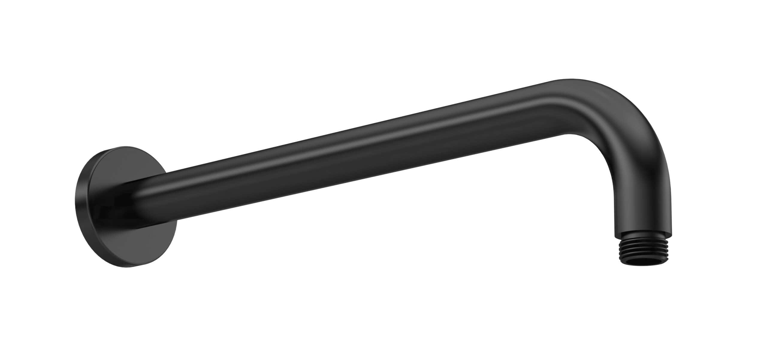 Stylish black bathroom wall-mounted tap, modern design perfect for contemporary bathrooms, durable metal construction, easy to install and clean.