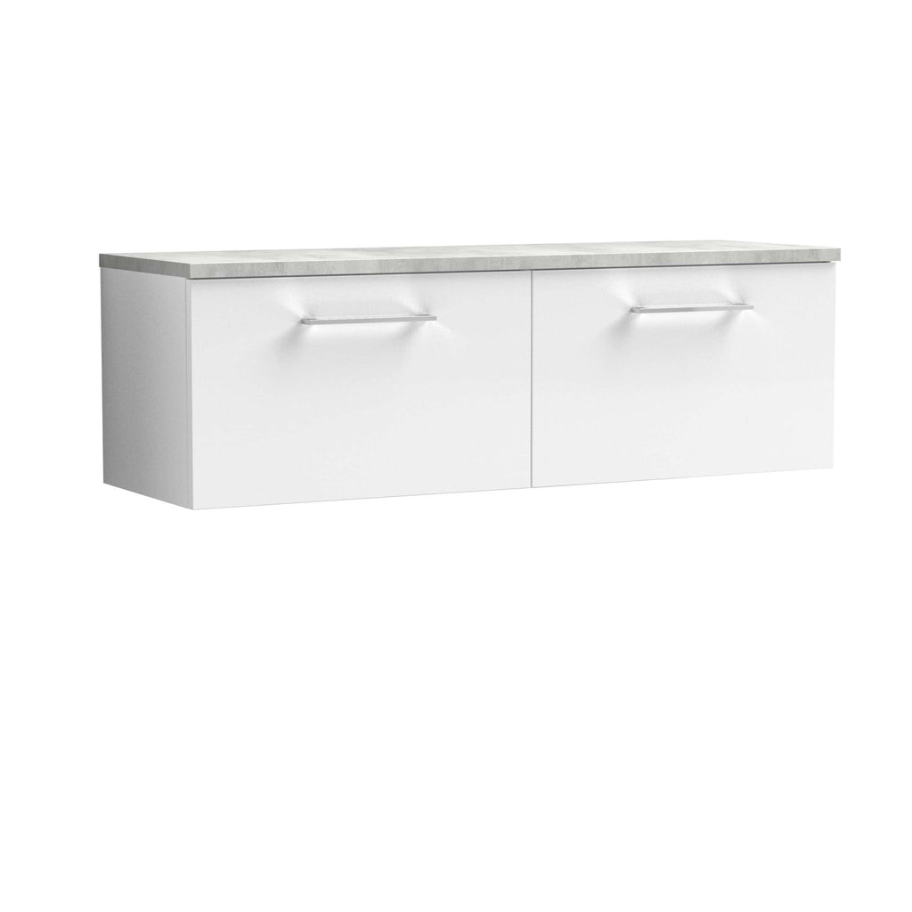 Nuie Arno 2 Drawer Wall Hung Vanity Unit With Worktop - 1200mm