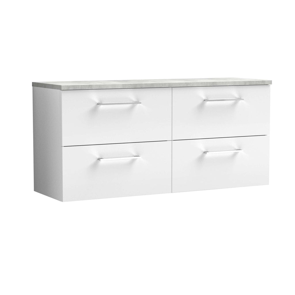 Nuie Arno 4 Drawer Wall Hung Vanity Unit With Worktop - 1200mm