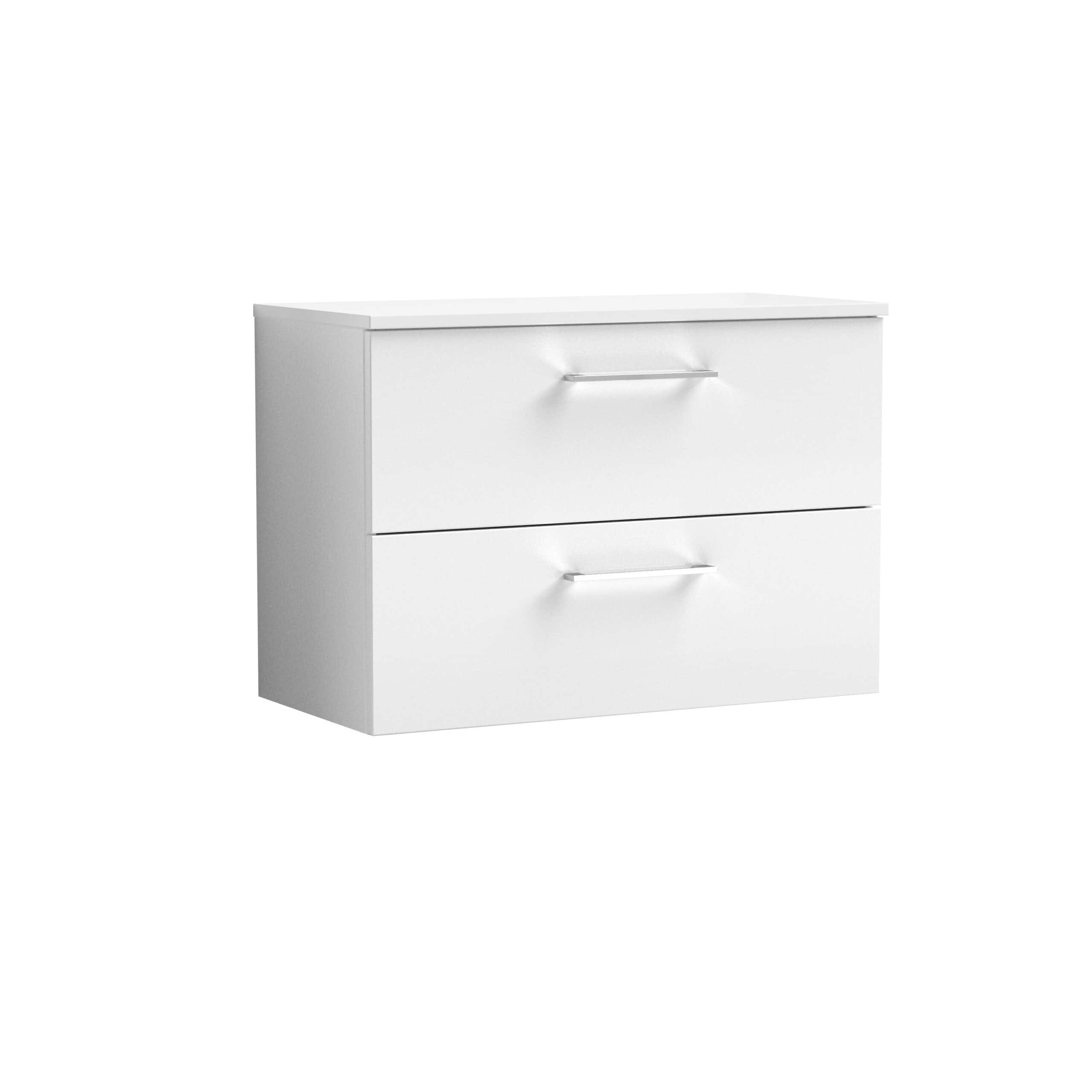 Modern white bathroom vanity cabinet with sleek handles, perfect for contemporary bathroom storage solutions. Durable finish and spacious drawers enhance functionality and style.