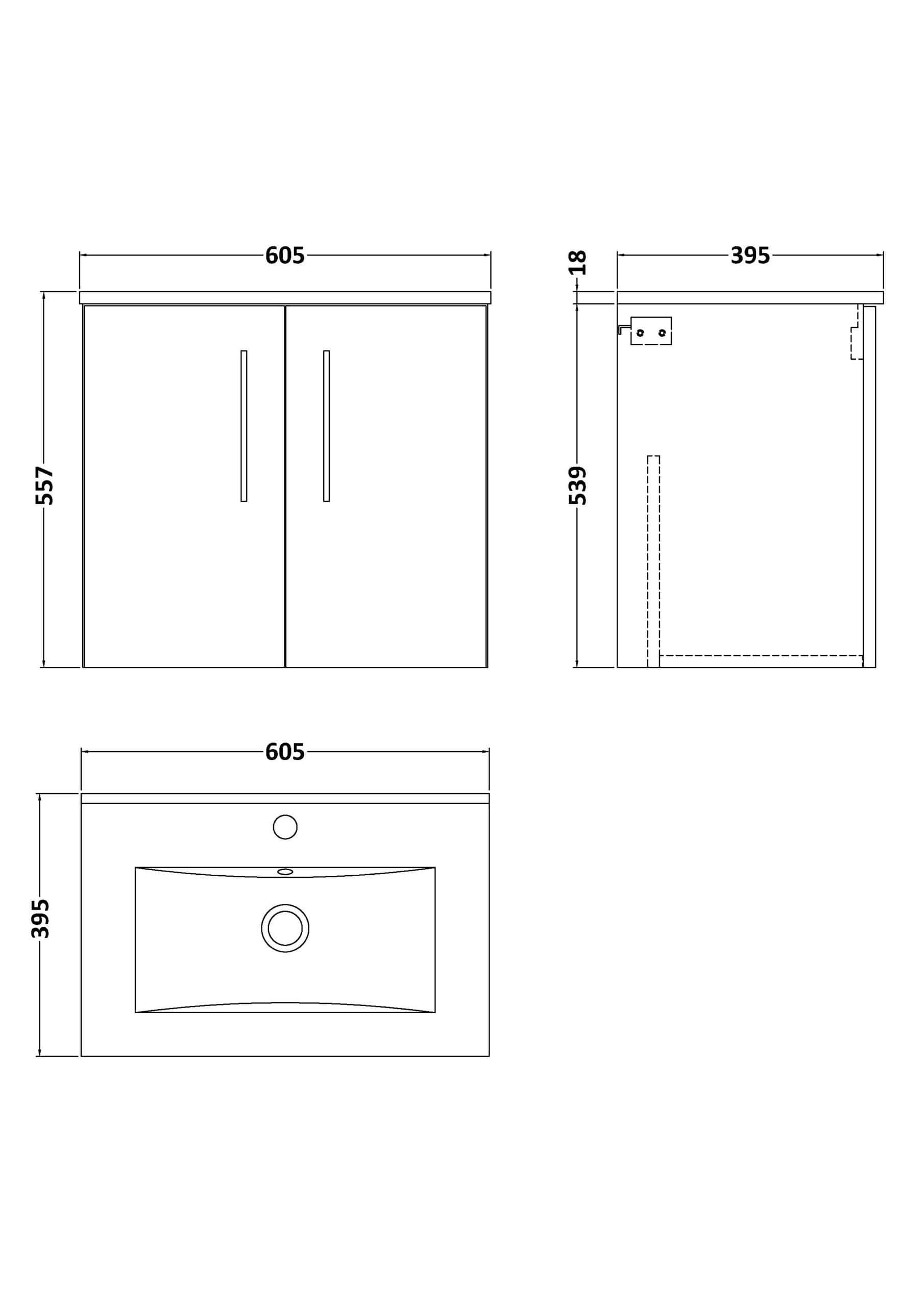 Sleek modern bathroom vanity unit with double doors and integrated sink, ideal for contemporary bathroom designs, offering functional storage and stylish presentation.