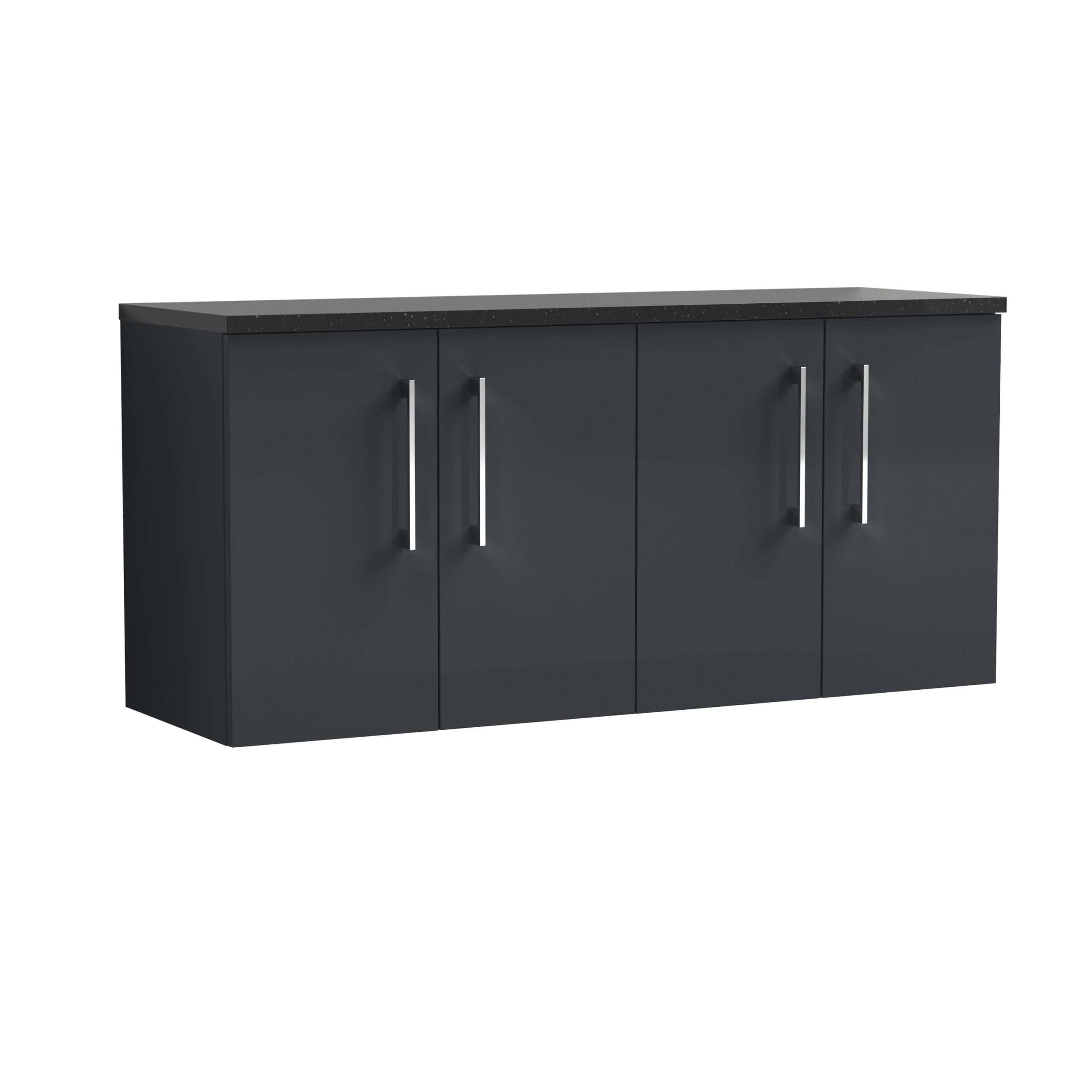 Stylish dark grey bathroom cabinet with sleek silver handles, perfect for modern bathroom storage solutions. Durable finish with a spacious design, ideal for organised bathroom essentials.