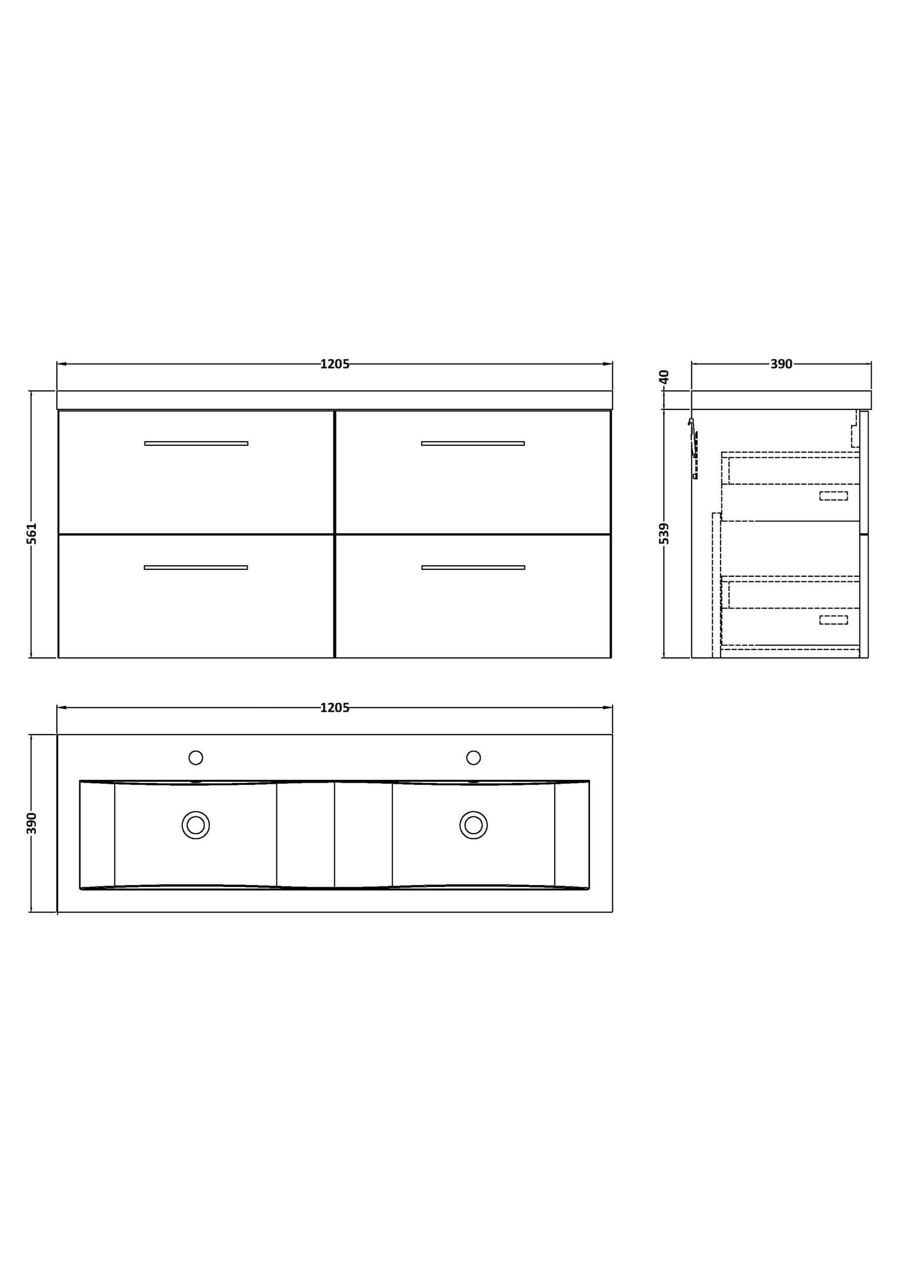 Modern bathroom vanity unit with double drawers, sleek handles, and spacious storage, designed by Bubly Bathrooms for stylish and functional bathroom storage solutions.