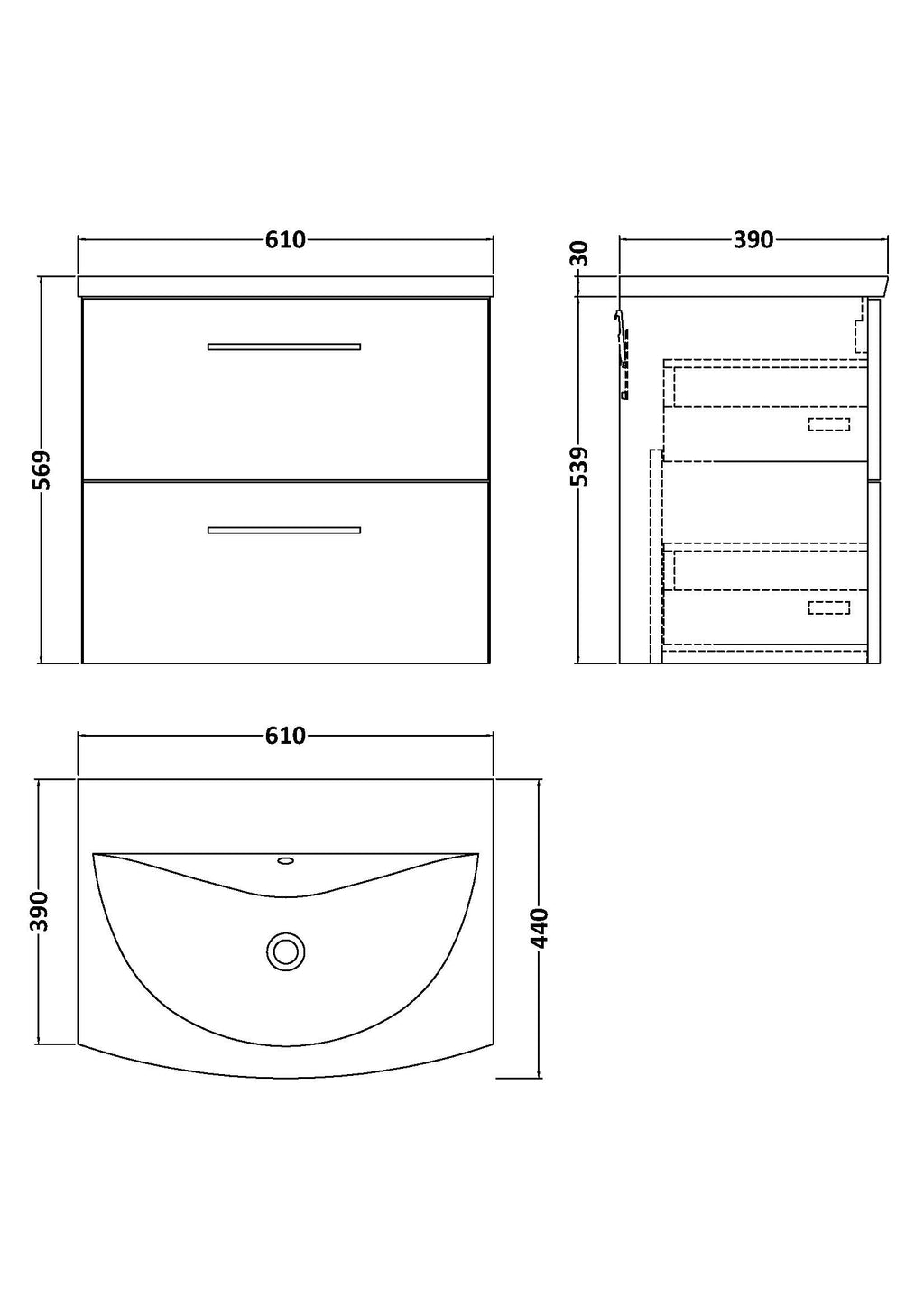 Modern white bathroom vanity unit with drawers, storage, and sleek handles, designed for stylish and functional Bubly bathrooms. Perfect for contemporary bathroom spaces.
