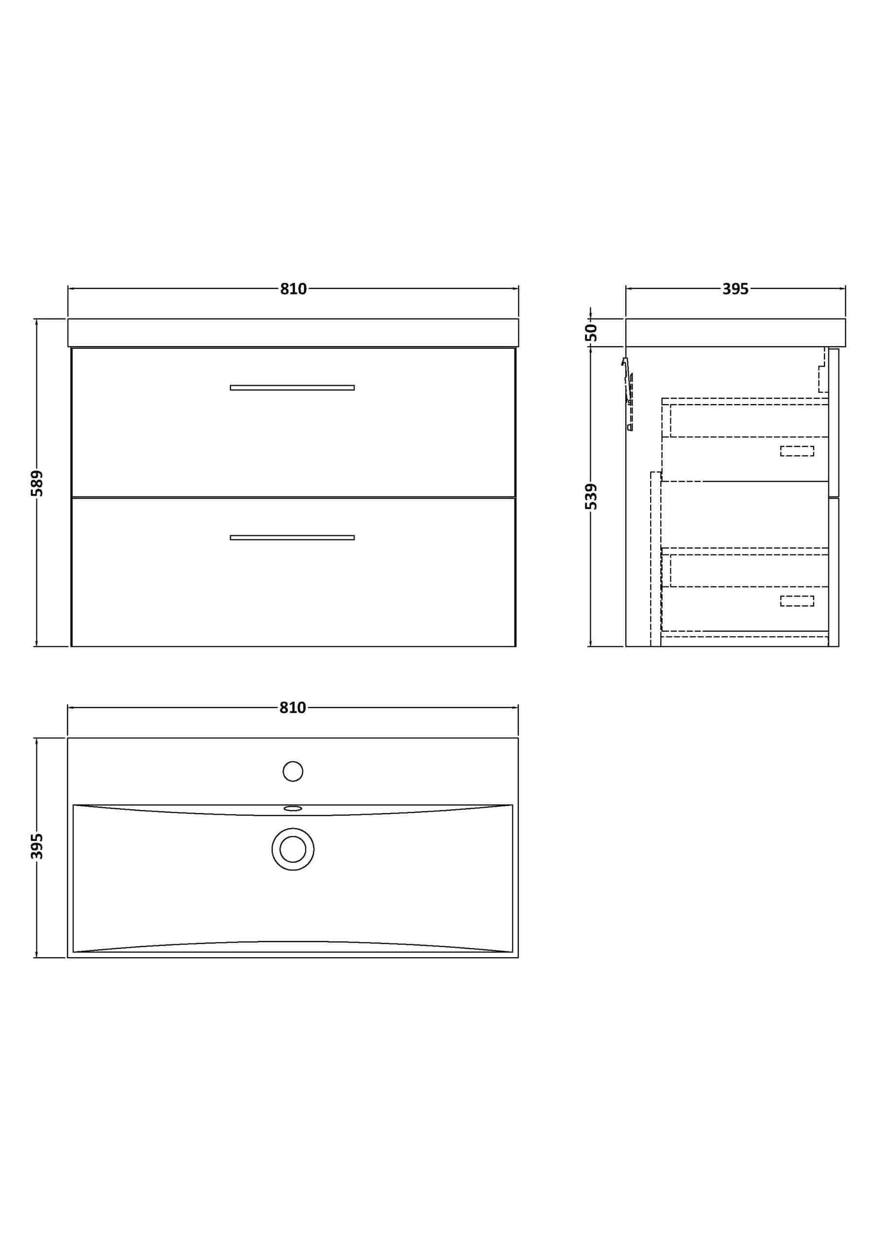 Sleek modern bathroom vanity with two drawers and a minimalist design, perfect for contemporary Bubly bathroom installations and maximising storage space.