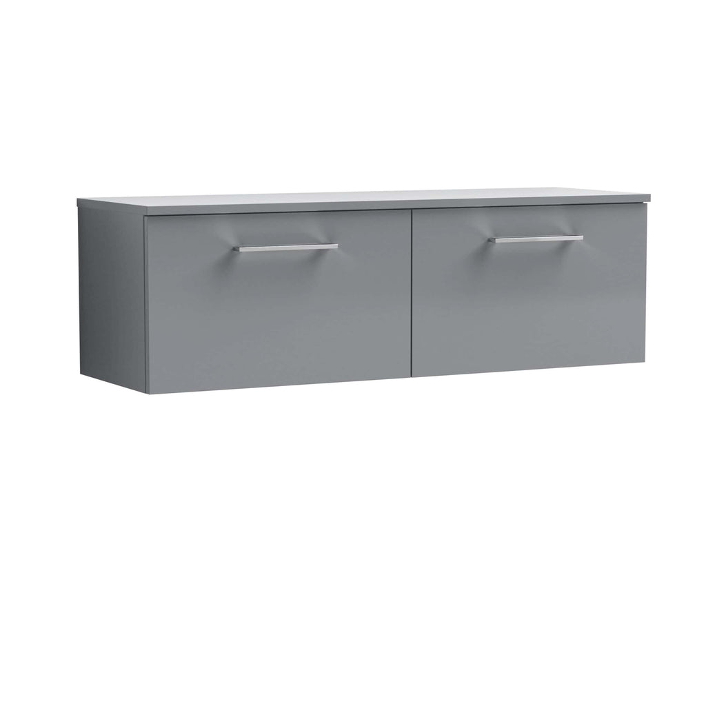 Modern grey bathroom storage cabinet with sleek handles, ideal for contemporary bathroom interiors.