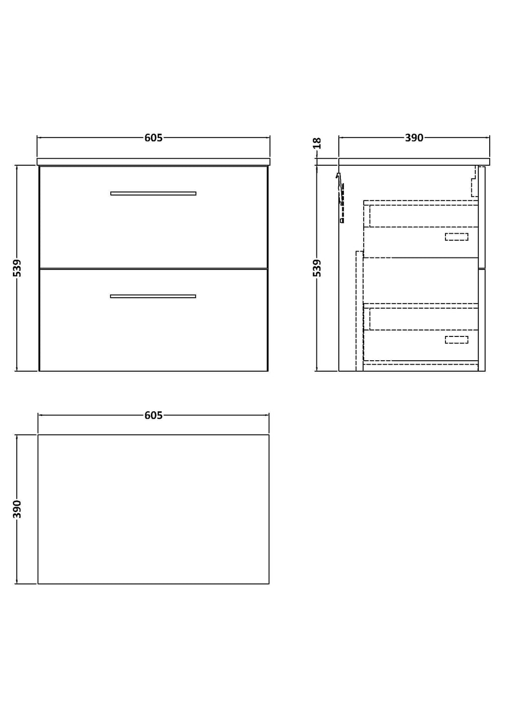Sleek double-drawer bathroom vanity with modern handle design, ideal for contemporary Bathrooms, offering ample storage space for bathroom essentials, durable construction, and stylish finish.