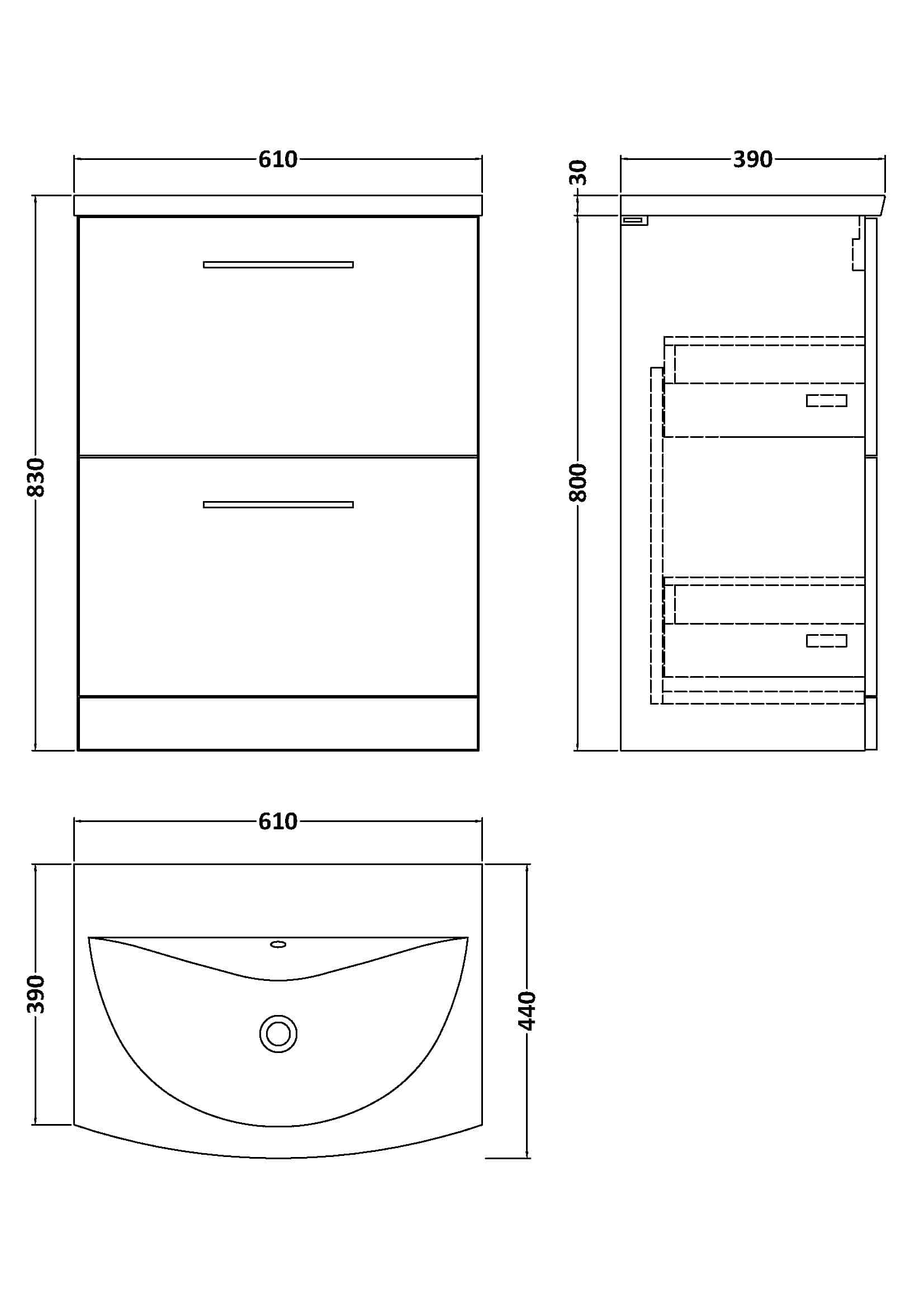 Elegant bathroom vanity unit with sleek storage drawers and countertop, designed for modern Bubly bathrooms for optimal space and style.