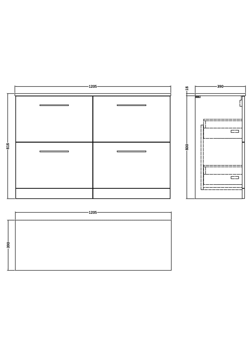 Modern bathroom vanity unit with four drawers, ideal for stylish storage solutions in Bubly Bathrooms. Perfect for organisation and contemporary bathroom design in the UK.