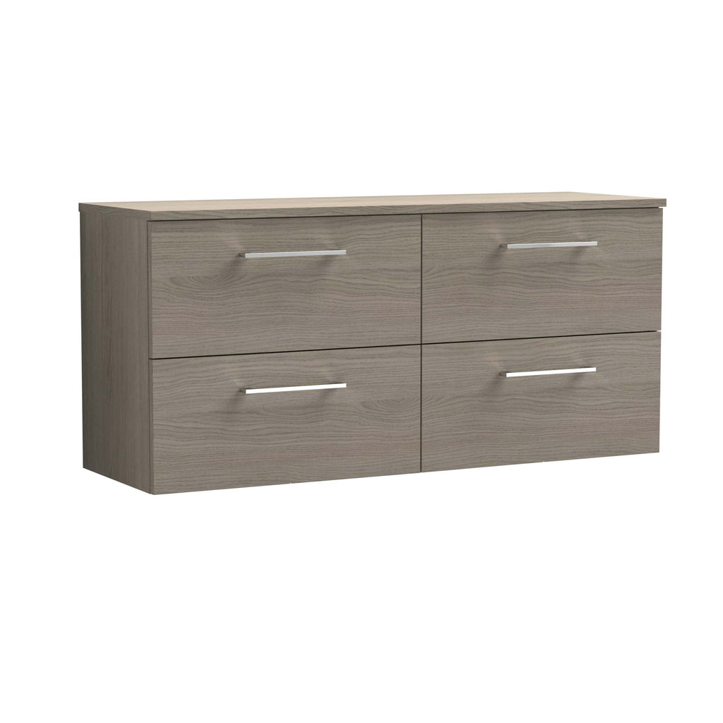 Sleek modern beige bathroom storage unit with four drawers and minimalist silver handles, ideal for organising bathroom essentials and enhancing bathroom decor.