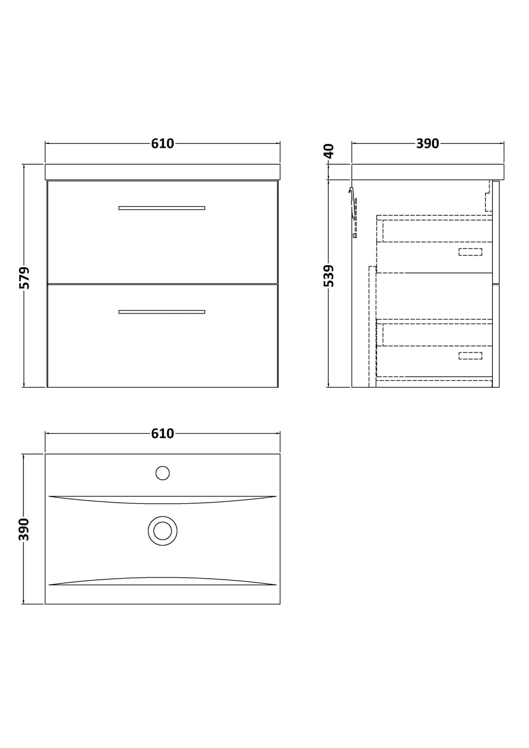 Sleek modern bathroom vanity with two drawers, ample storage, and a smooth finish, perfect for contemporary bathroom designs. Designed by Bubly Bathrooms for functional and stylish bathroom storage solutions.