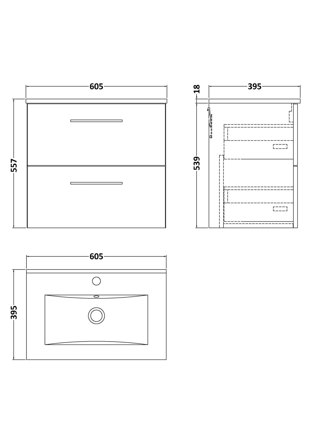 Sleek modern bathroom vanity with dual drawers, designed for optimal bathroom storage and style, perfect for contemporary Bubly Bathrooms installations.