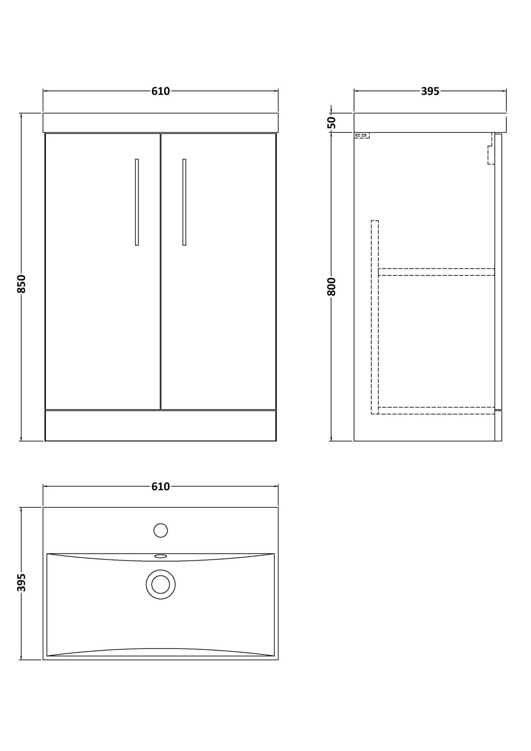 Modern bathroom vanity cabinet with double doors and sleek handles, ideal for contemporary Bubly Bathrooms projects.