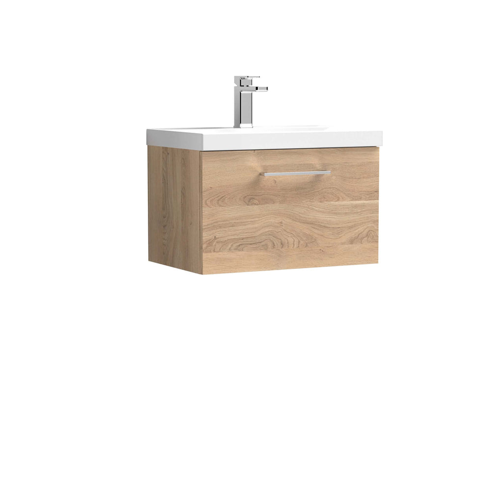 Contemporary bathroom vanity with a sleek wooden cabinet and integrated sink, perfect for modern bathroom designs; includes a stylish chrome faucet for a minimalist look.