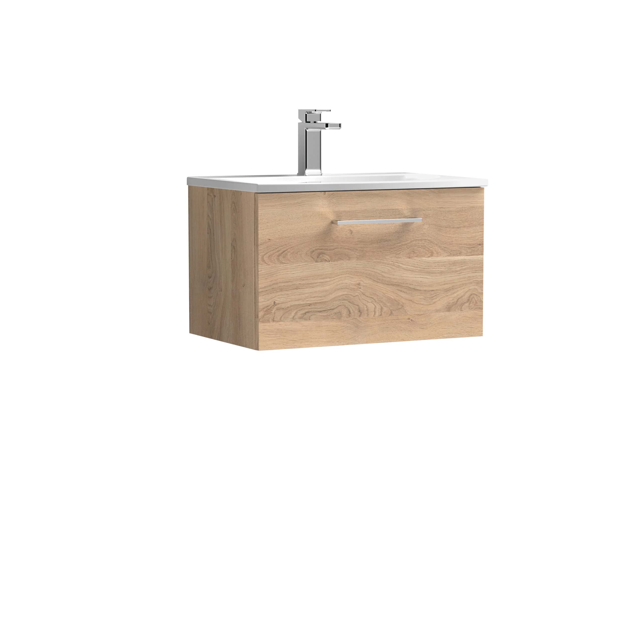 Aluminium bathroom vanity unit with wall-mounted design and integrated sink, ideal for modern bathroom decor.