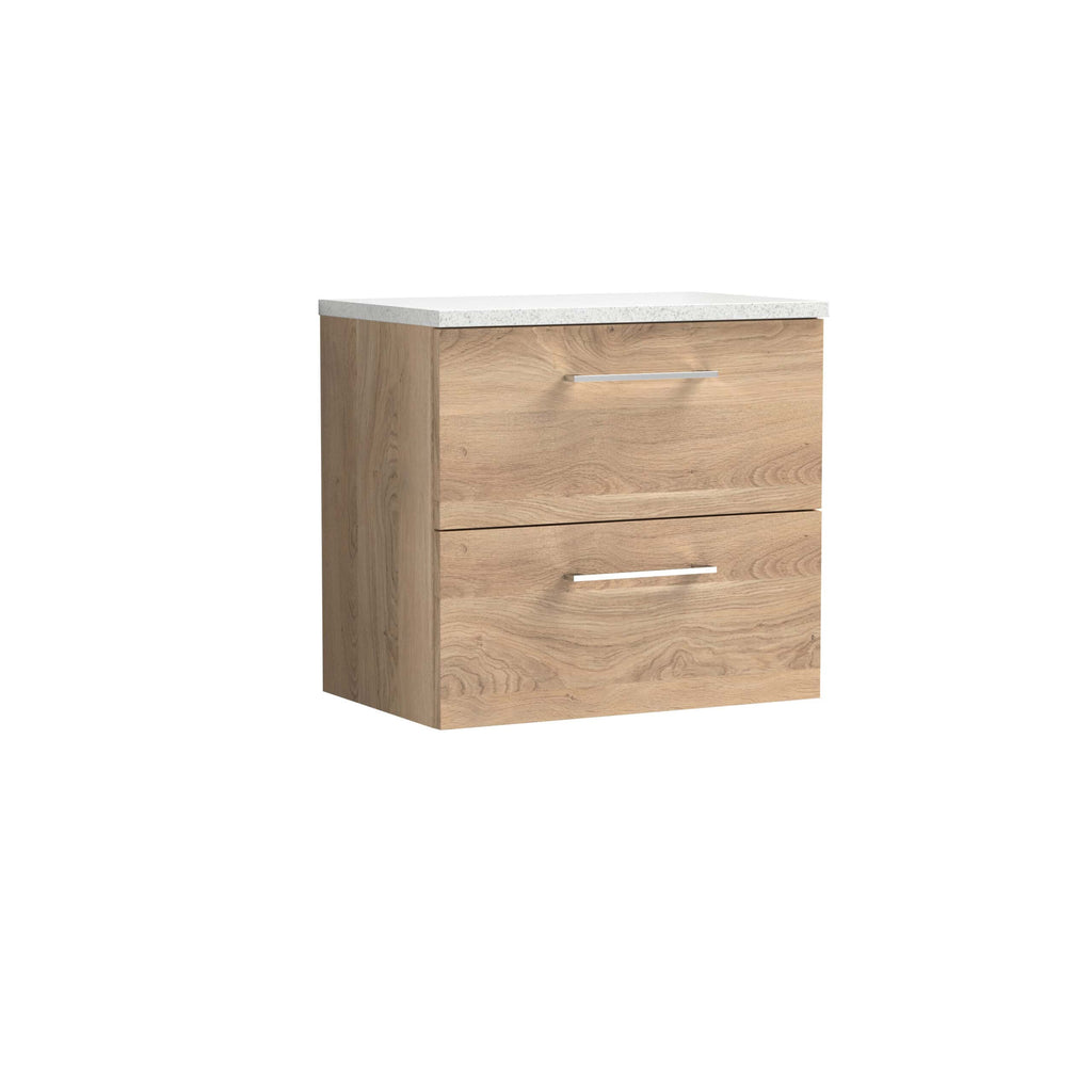Modern wooden bathroom vanity unit with white countertop and sleek metal handles, ideal for contemporary bathroom design. Perfect for bathroom storage and style.