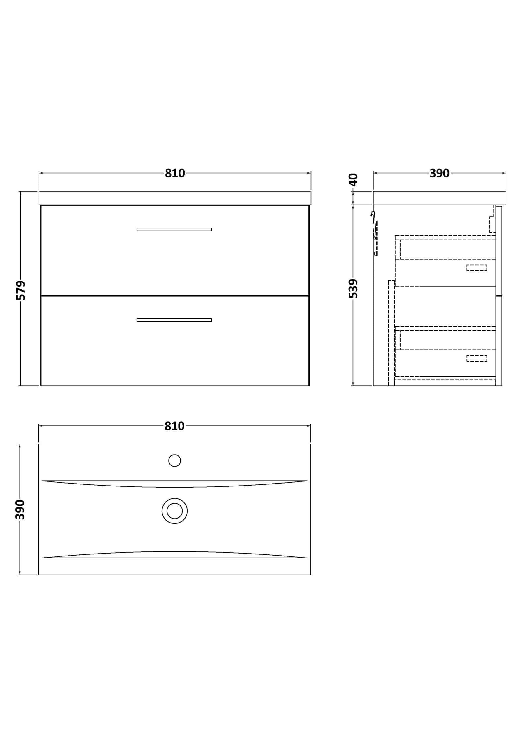 Sleek bathroom vanity unit with two drawers from Bubly Bathrooms, designed for modern bathrooms with ample storage and elegant finishes.