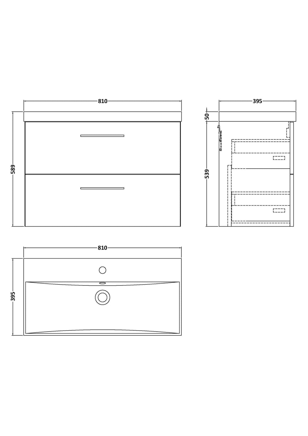Sleek white bathroom vanity with dual drawers and modern handles, perfect for contemporary Bubly bathroom designs, enhancing storage and style in your bathroom.