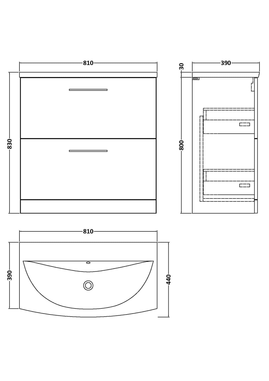 Modern bathroom vanity unit with drawers and sleek design for stylish storage solutions in bathrooms - Bubly Bathrooms UK.
