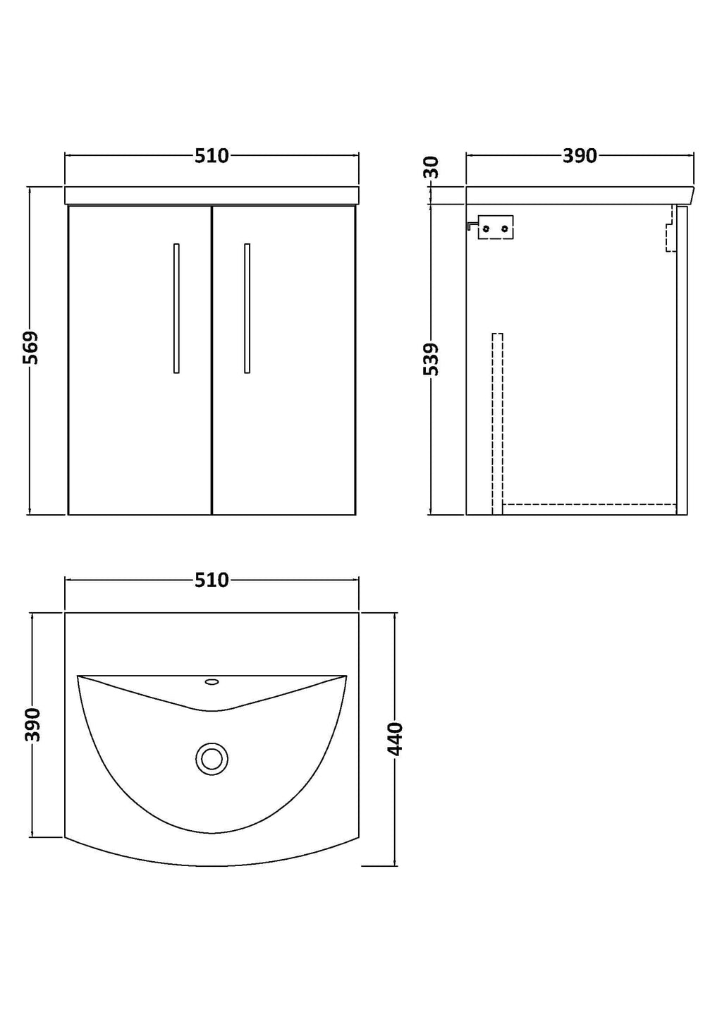 High-quality bathroom vanity with double doors, modern design, and durable construction, perfect for contemporary Bubly bathroom interiors.