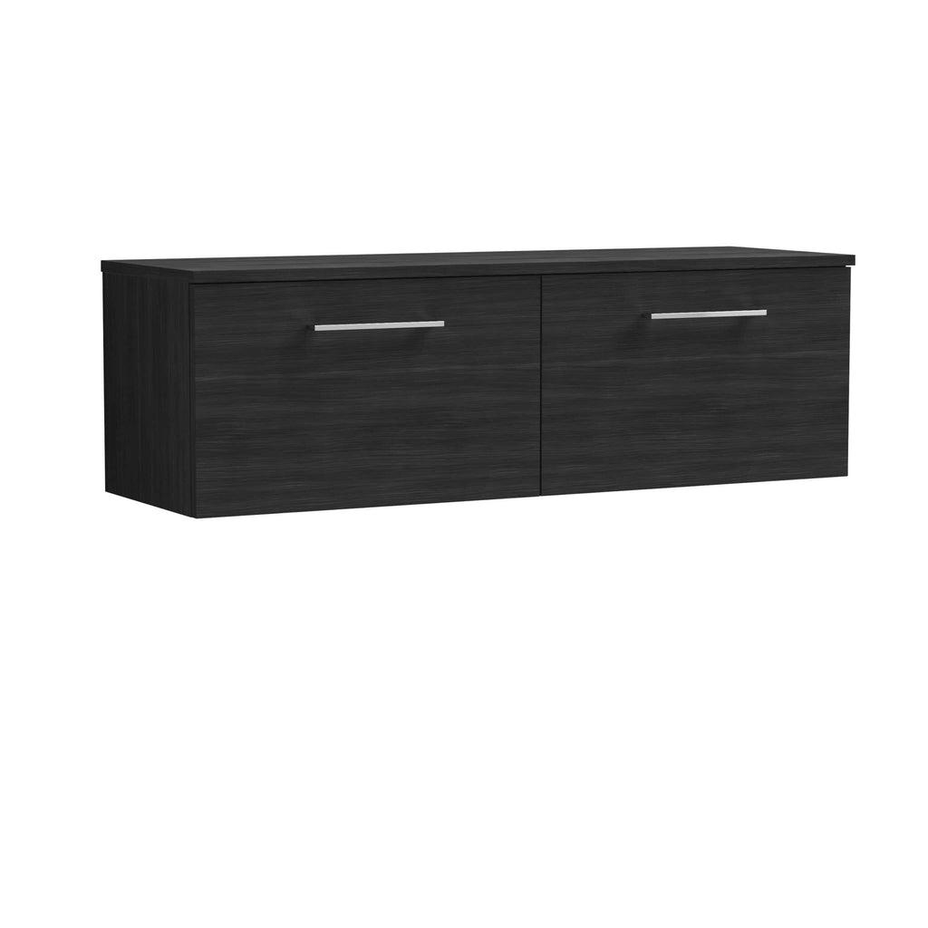 Sleek black bathroom storage cabinet with modern silver handles, ideal for contemporary bathrooms, offering ample space for toiletries and essentials.