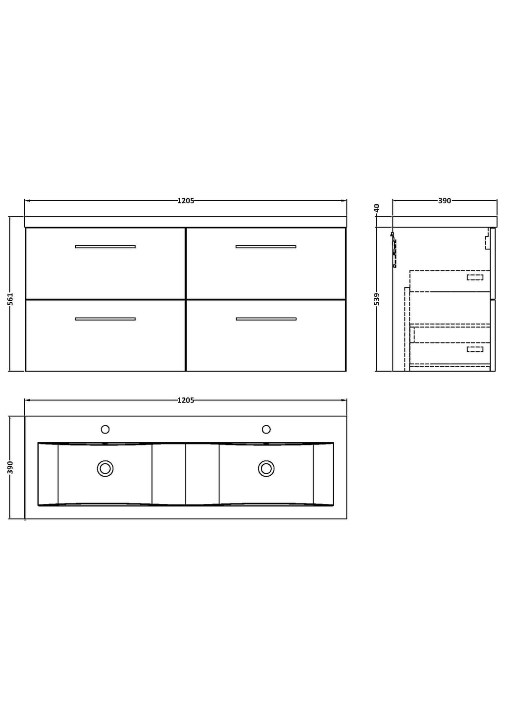 Modern double bathroom vanity unit with clean lines and ample storage, perfect for contemporary bathroom design and optimisation of space.