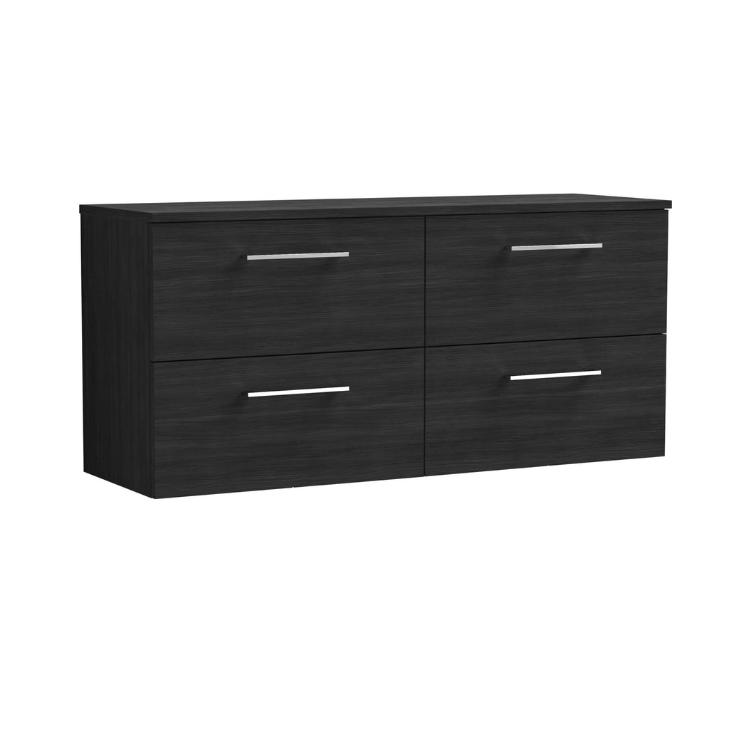 Luxurious black bathroom cabinet with sleek silver handles, perfect for modern bathroom storage solutions. Durable wood finish and ample space for keeping bathroom essentials organised.