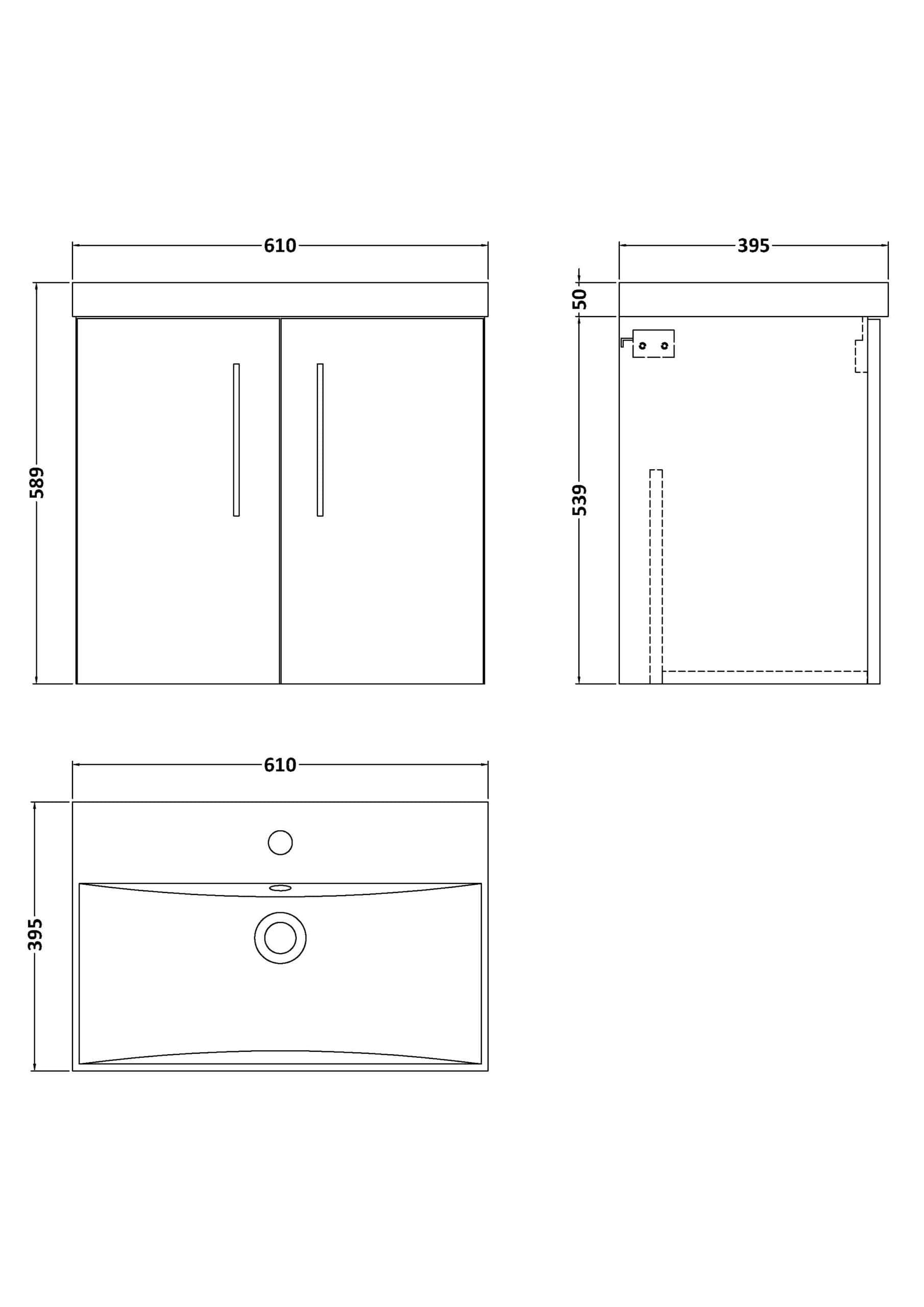 Modern bathroom vanity cabinet with sleek handles and ample storage space, ideal for contemporary bathrooms, featuring detailed dimensions and stylish design.