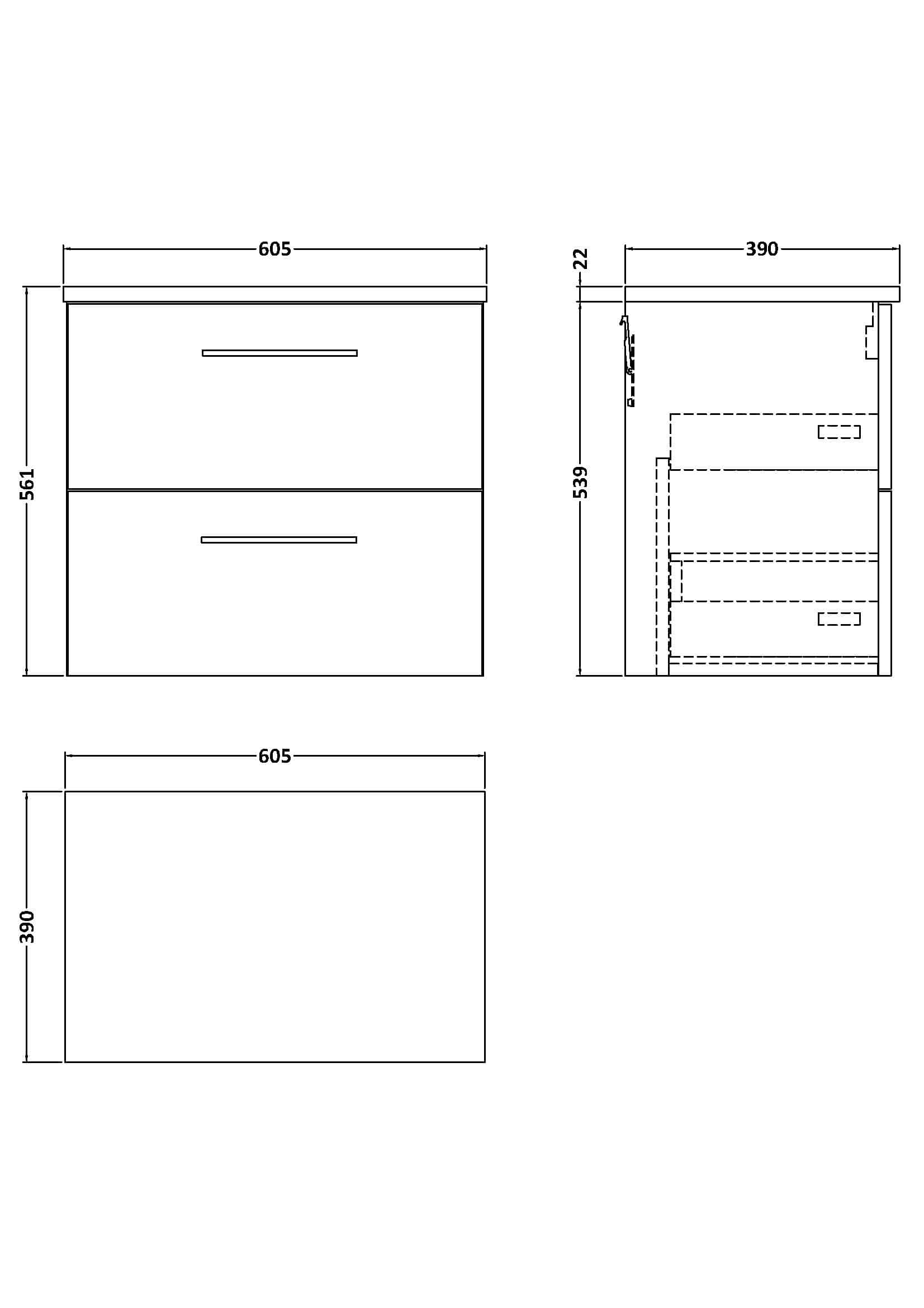 Modern bathroom vanity storage unit with two spacious drawers, sleek design, durable materials, ideal for contemporary Bubly Bathrooms. Perfect for organising toiletries and essentials.