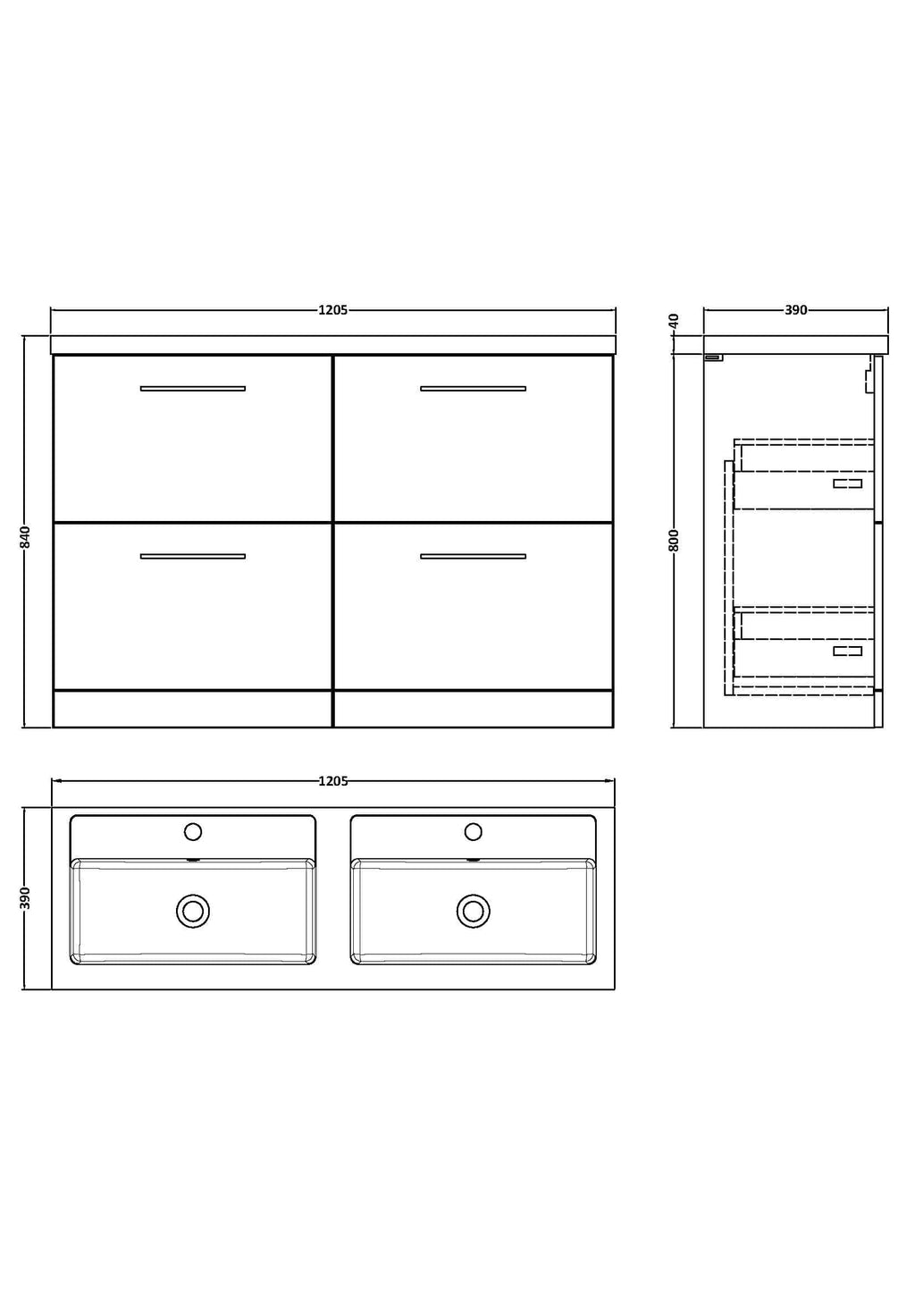 Double bathroom vanity cabinet with double sinks, modern storage, and sleek design for stylish Bubly Bathrooms. Perfect for contemporary bathroom remodels and maximising space efficiency.