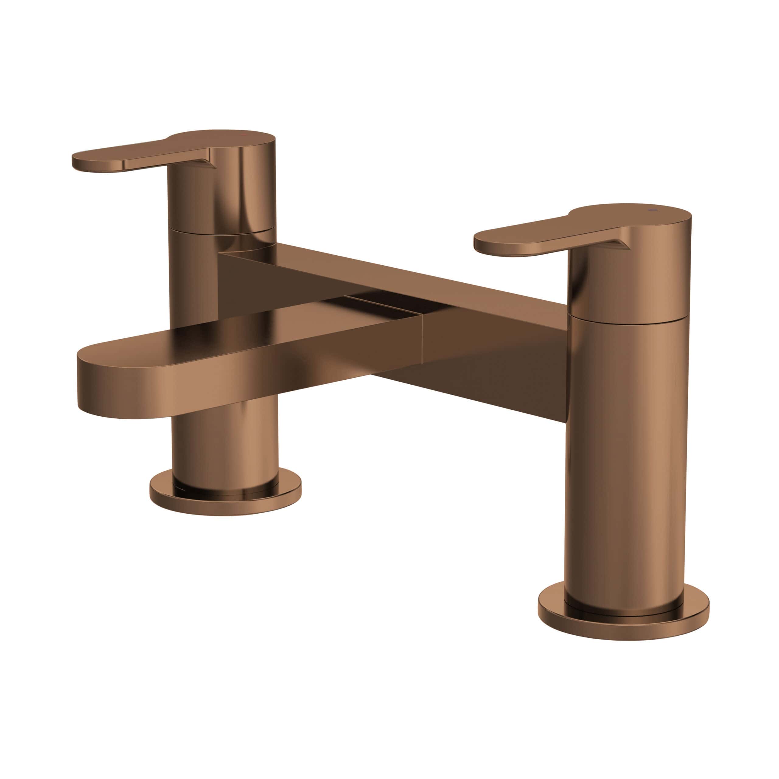 Brass modern bathroom mixer tap with a sleek, minimalist design, perfect for contemporary bathroom sinks, combining style and functionality.