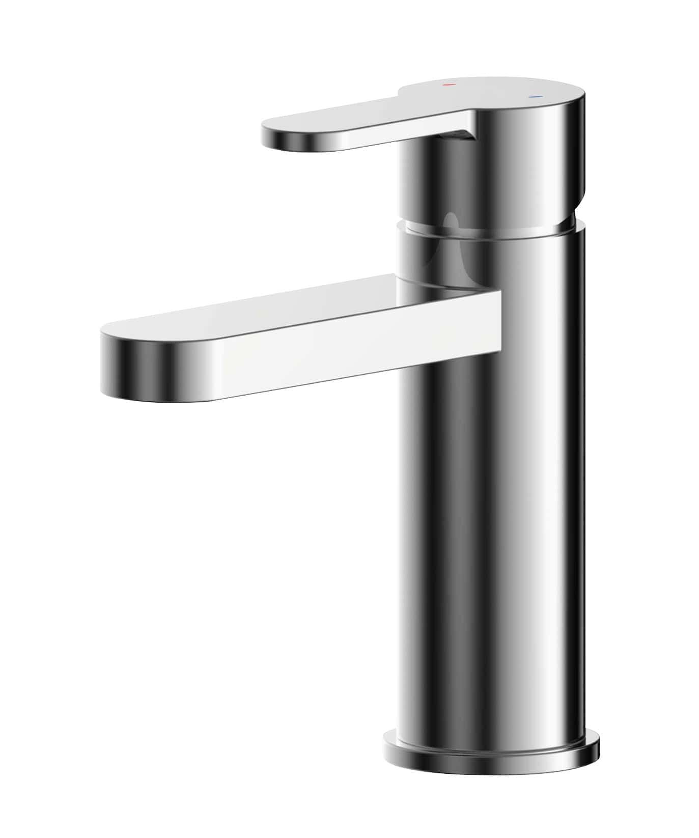 Brushed nickel bathroom tap, modern single-handle basin mixer tap, sleek designer bathroom fixture for sink, Bubly Bathrooms chrome tap, contemporary bathroom plumbing fittings.