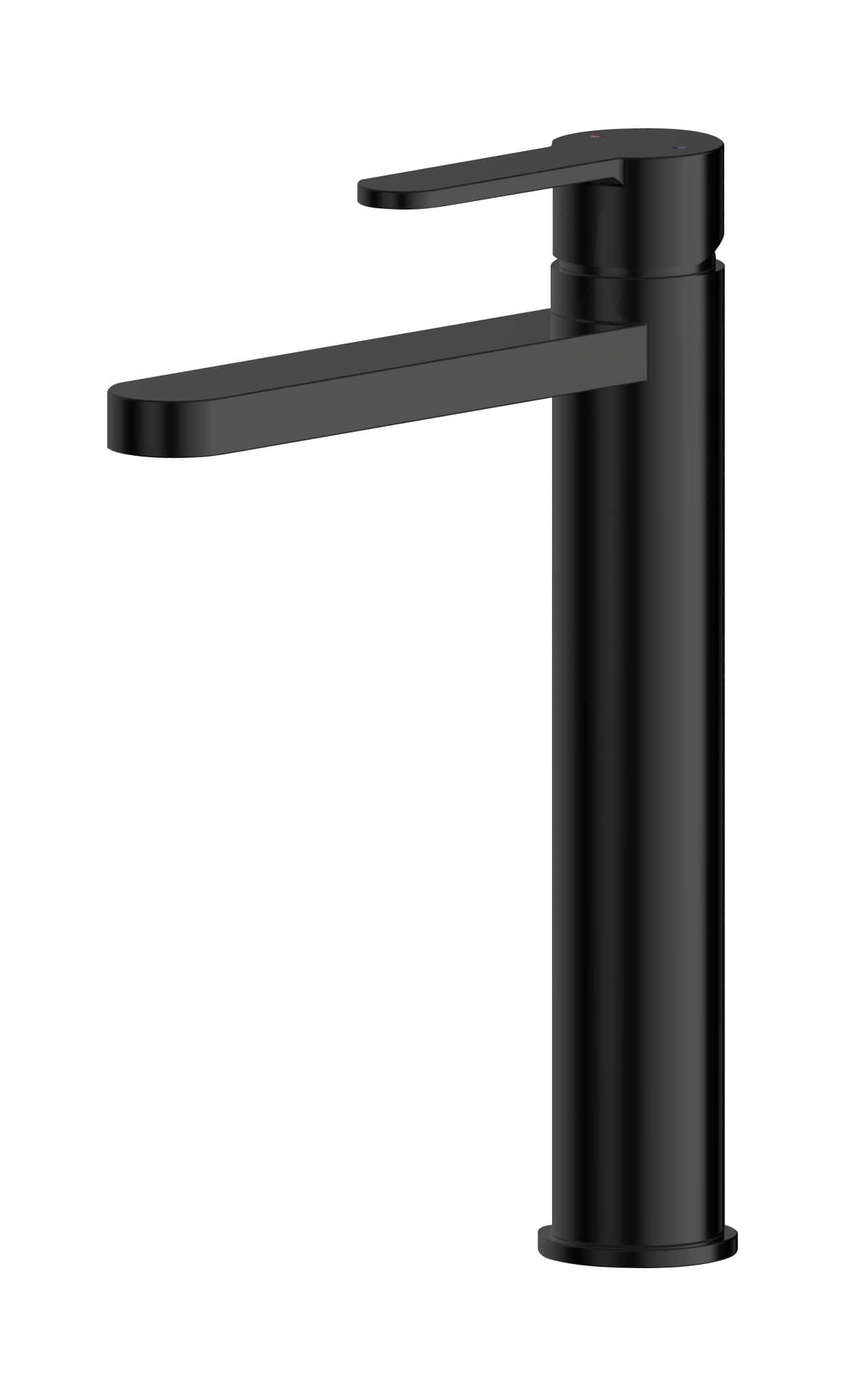 Modern black bathroom mixer tap with sleek design and swivel spout for stylish and functional bathroom or kitchen use.