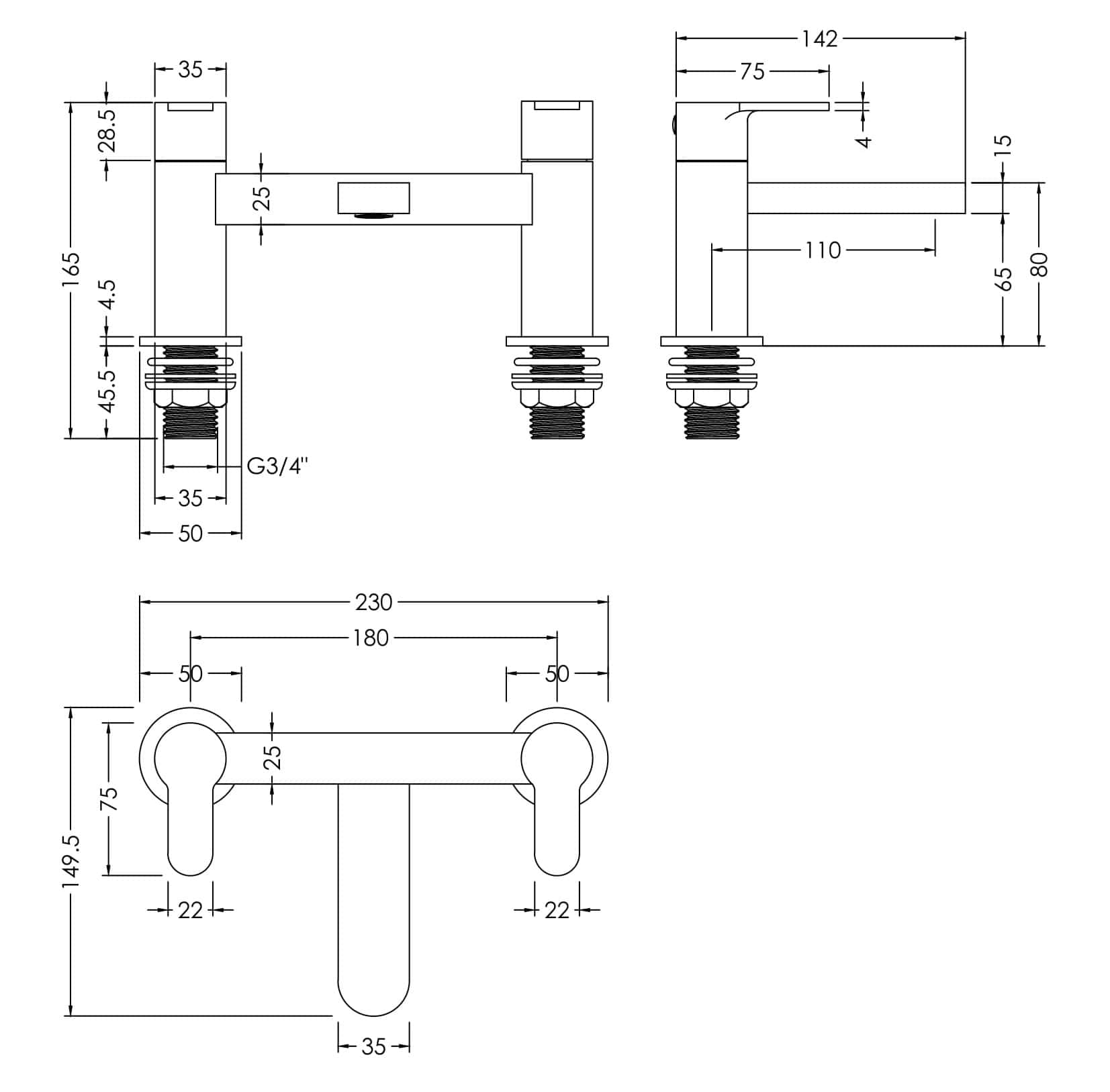 Elegant bathroom tap with modern design, ceramic handles, and durable build for stylish and functional washbasins. Ideal for contemporary bathroom renovations.