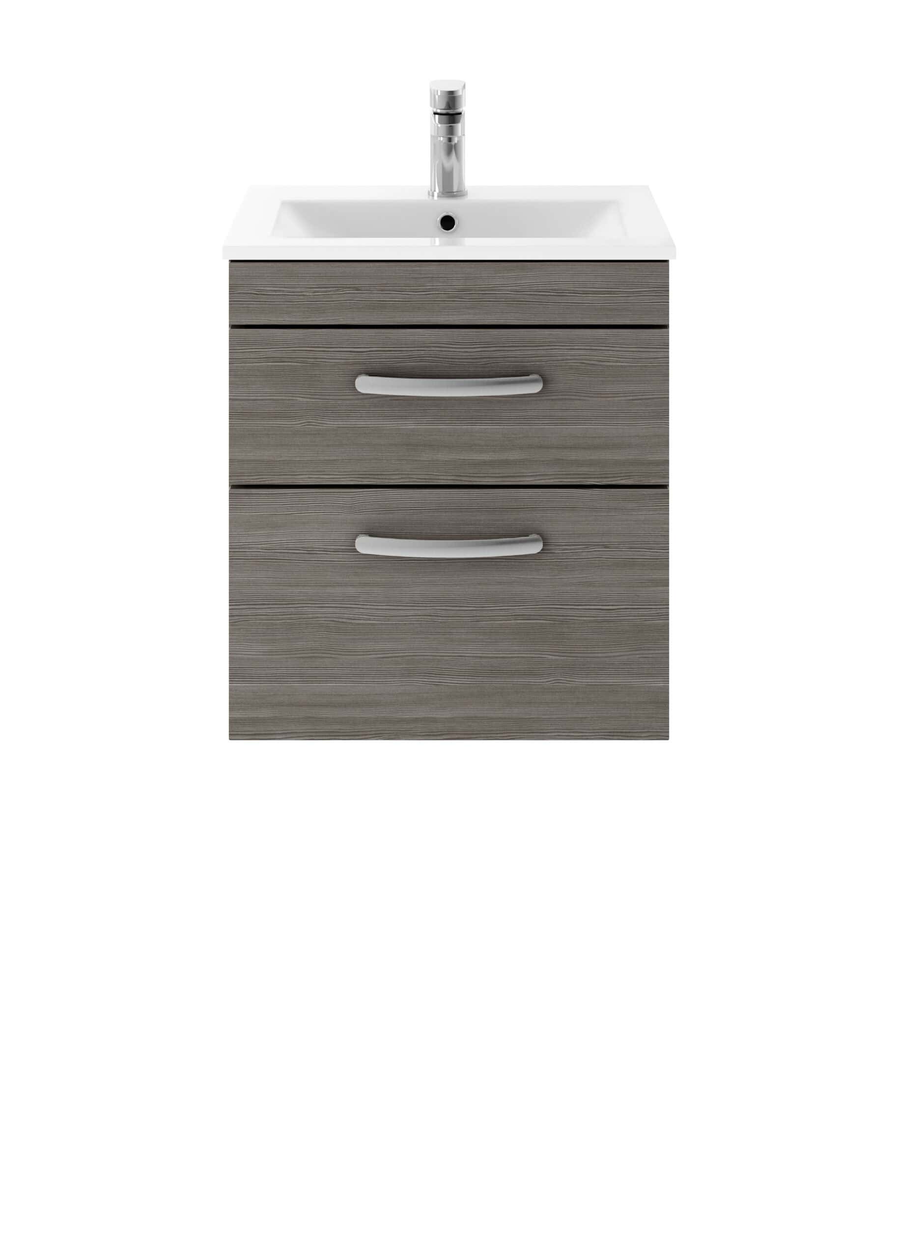 Drawer bathroom vanity with integrated sink and chrome faucet, modern bathroom furniture for contemporary bathroom design.