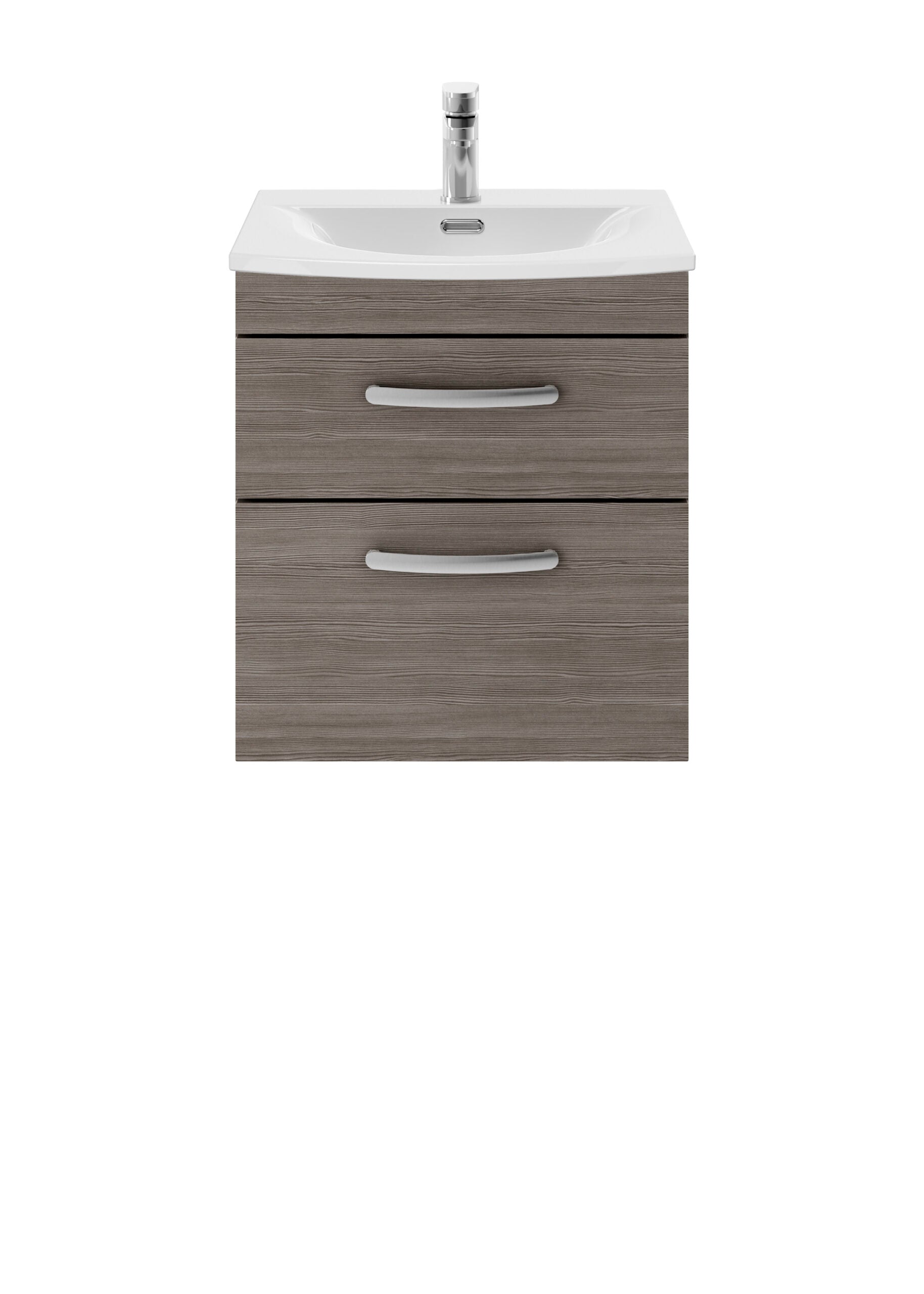Contemporary bathroom vanity unit with integrated sink and chrome faucet in a modern design. Perfect for stylish and functional bathroom storage solutions. Crafted from durable wood-effect finish.