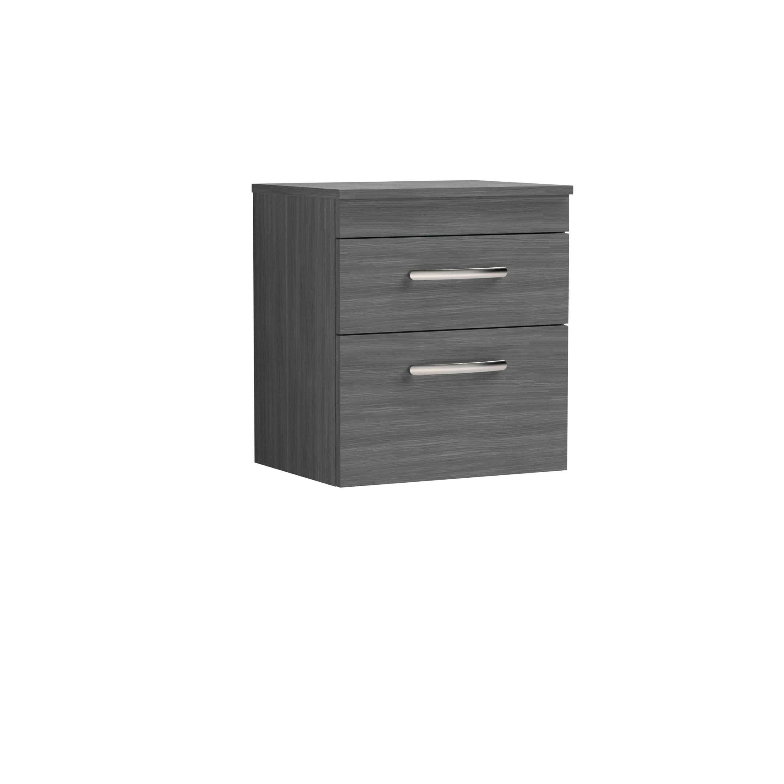 Nuie Athena 2 Drawer Wall Hung Vanity Unit With Worktop 500mm Wide