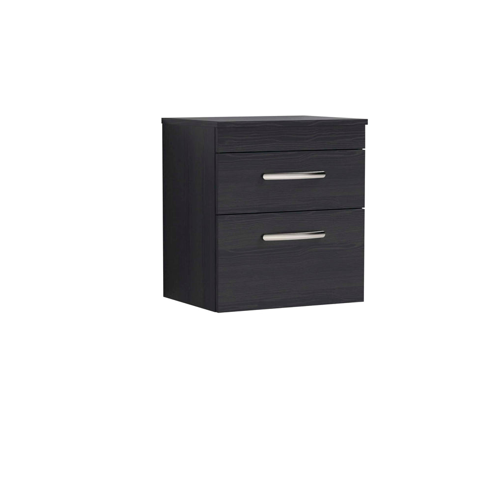 Contemporary black bathroom vanity cabinet with silver handles, ideal for modern bathrooms, providing storage for essentials and adding stylish detail. Perfect for bathroom renovation projects.