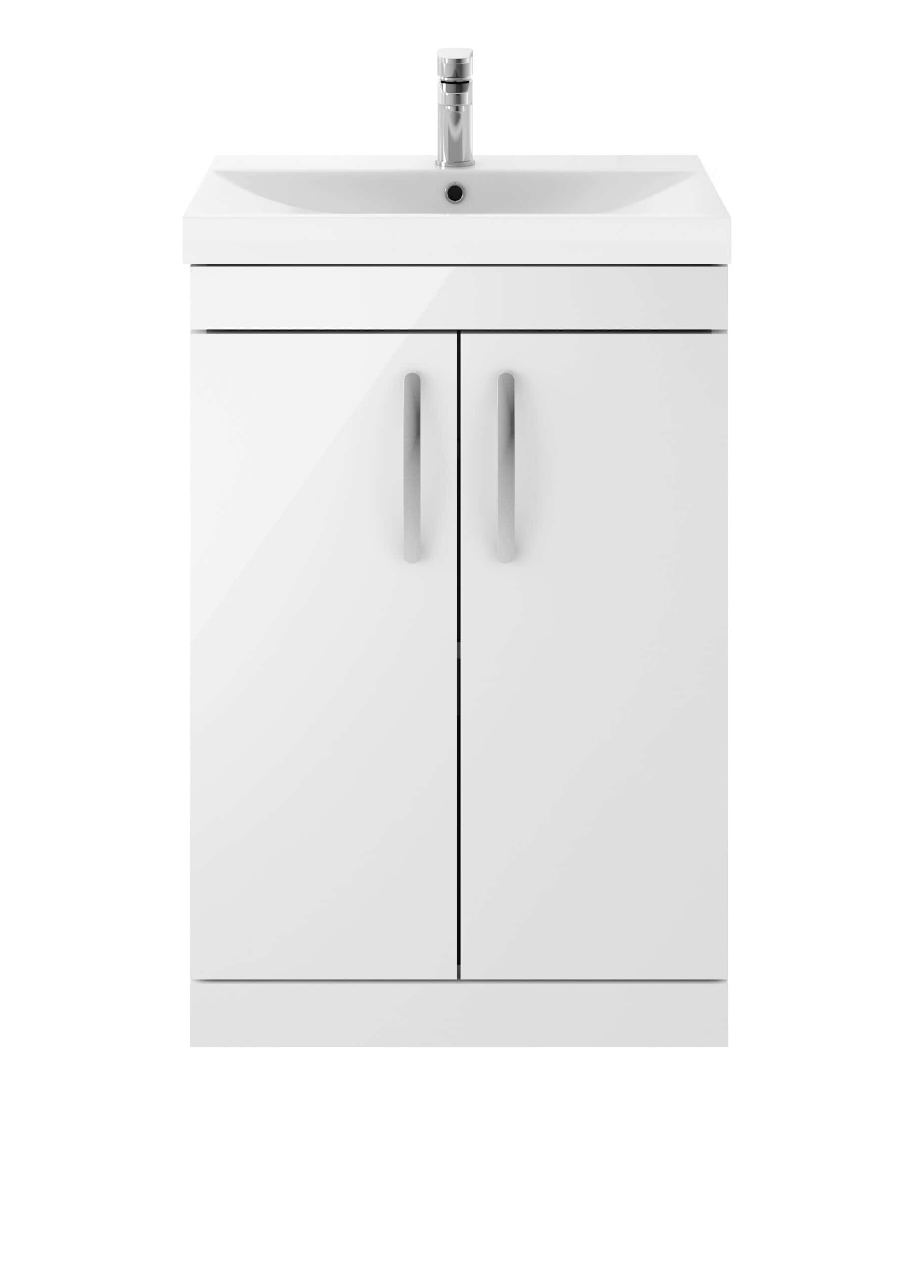 Modern white bathroom vanity with integrated sink and sleek storage cabinets, ideal for contemporary bathroom redesigns. Perfect for bathroom storage solutions and enhancing bathroom decor.