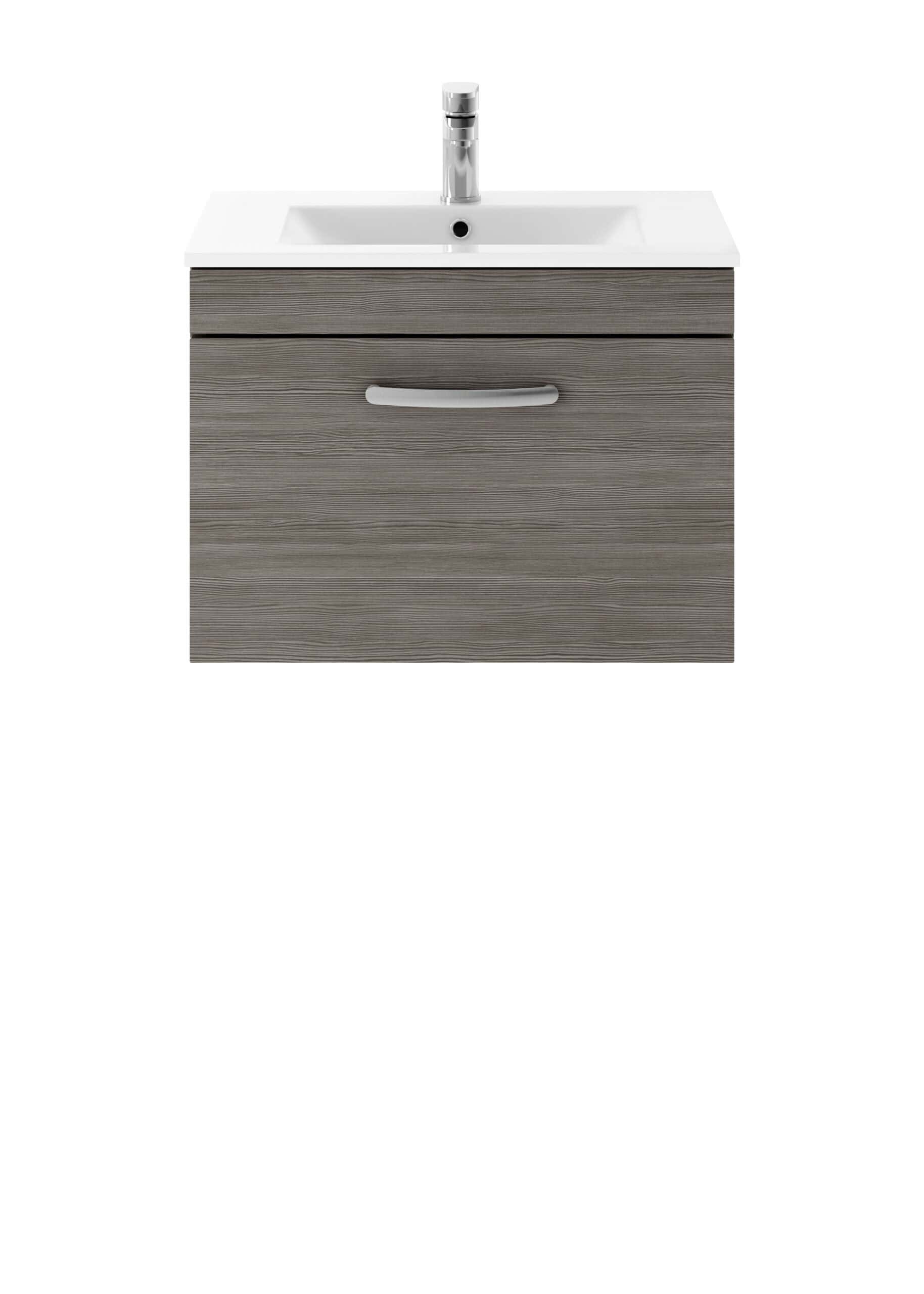 Sink unit with wooden finish and integrated basin, ideal for modern bathrooms.