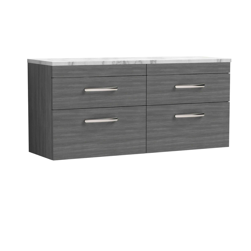 Nuie Athena 4 Drawer Wall Hung Vanity Unit With Worktop - 1200mm