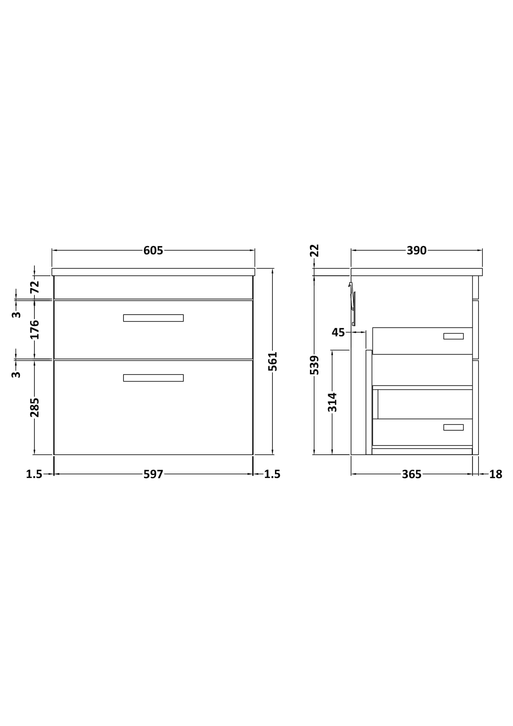 Modern bathroom vanity unit with multiple drawers and sleek design, ideal for contemporary Bubly Bathrooms installations. Perfect for stylish bathroom storage solutions.
