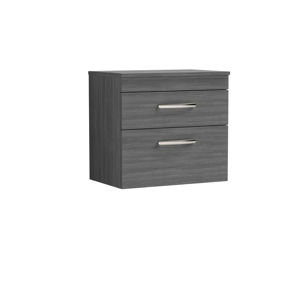 Stockholm Grey Bathroom Cabinet with 2 drawers, modern storage solution, durable grey wood finish. Ideal for bathroom organisation, sleek design, and practical storage. Perfect for contemporary bathrooms.
